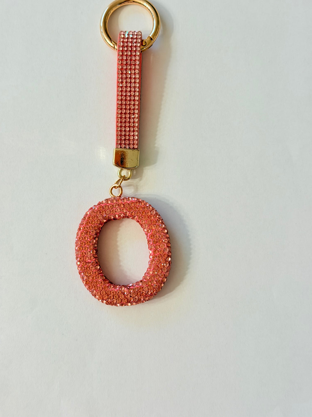 Initial Bling Strap Keychain