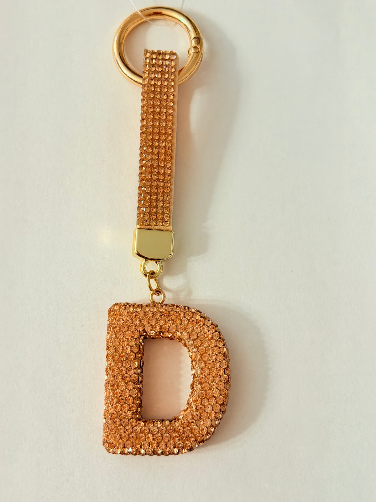 Initial Bling Strap Keychain
