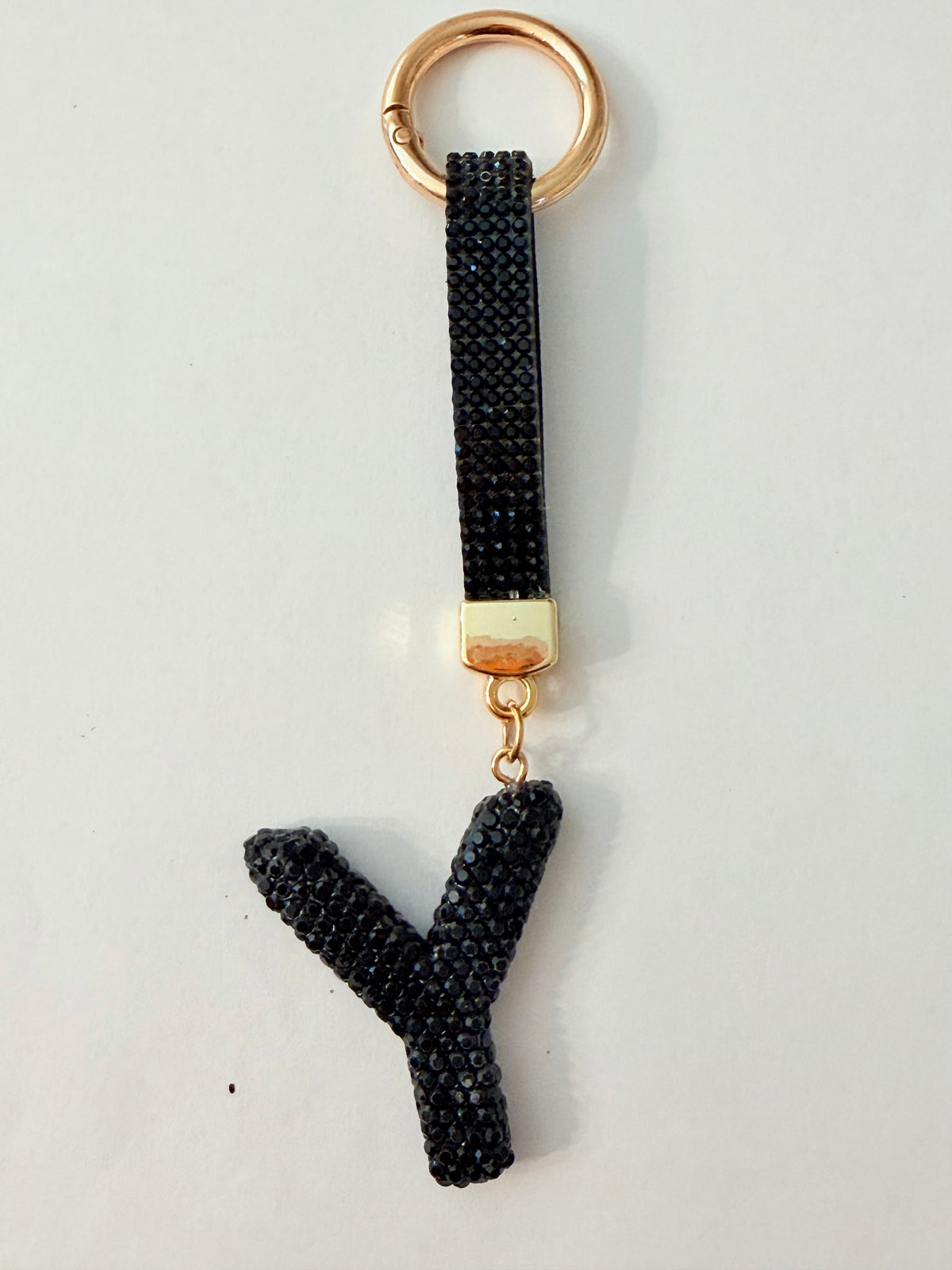Initial Bling Strap Keychain