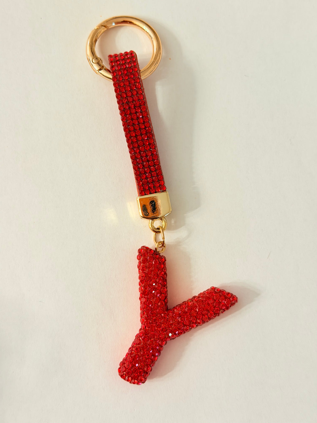 Initial Bling Strap Keychain