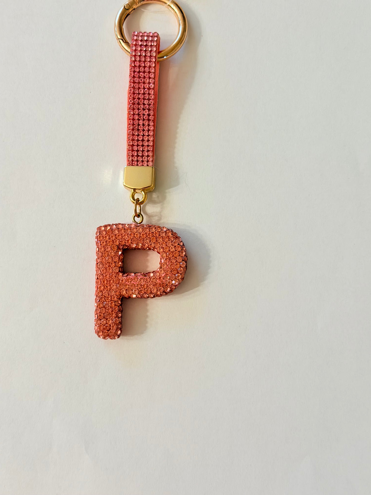 Initial Bling Strap Keychain