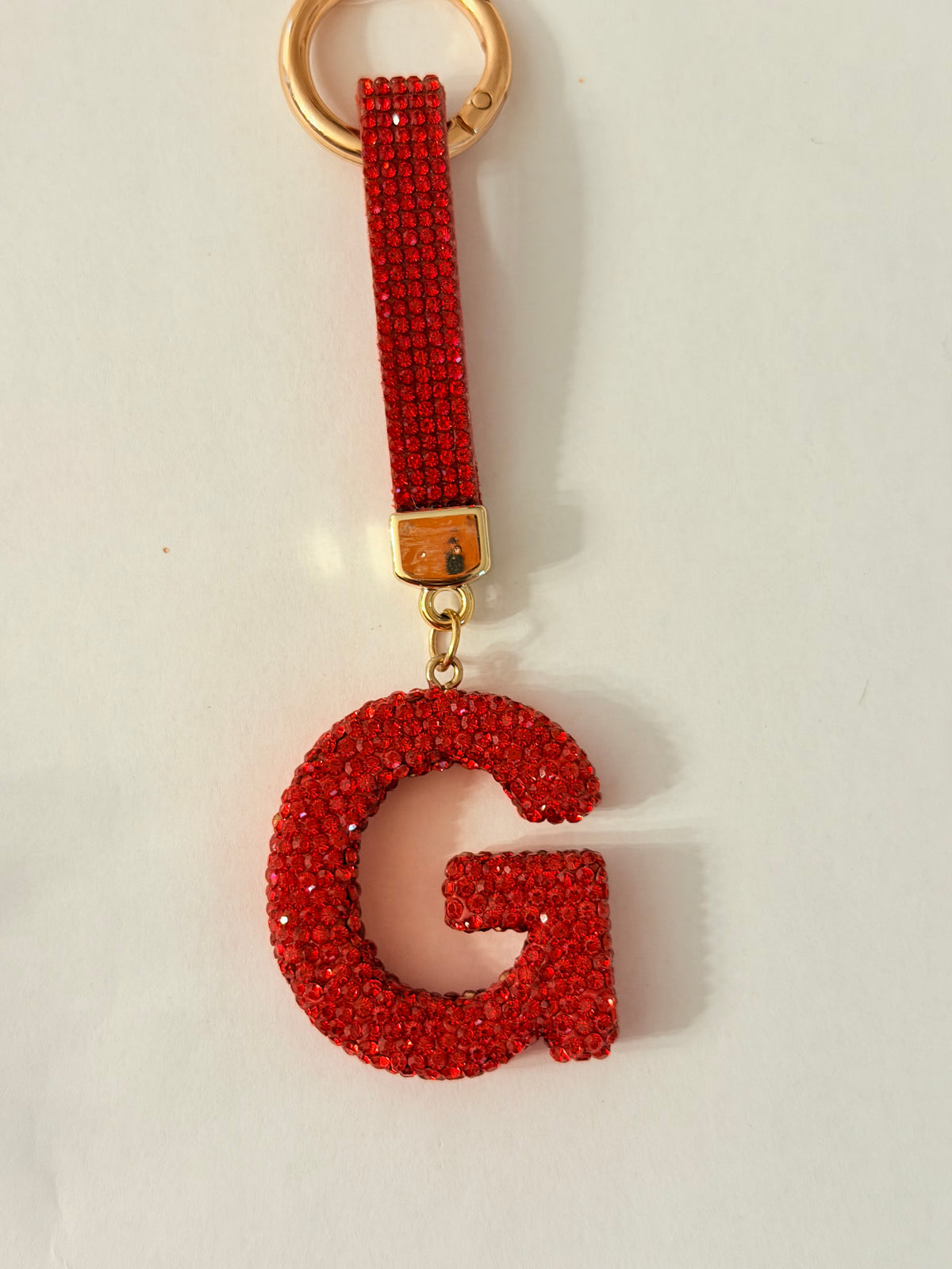 Initial Bling Strap Keychain