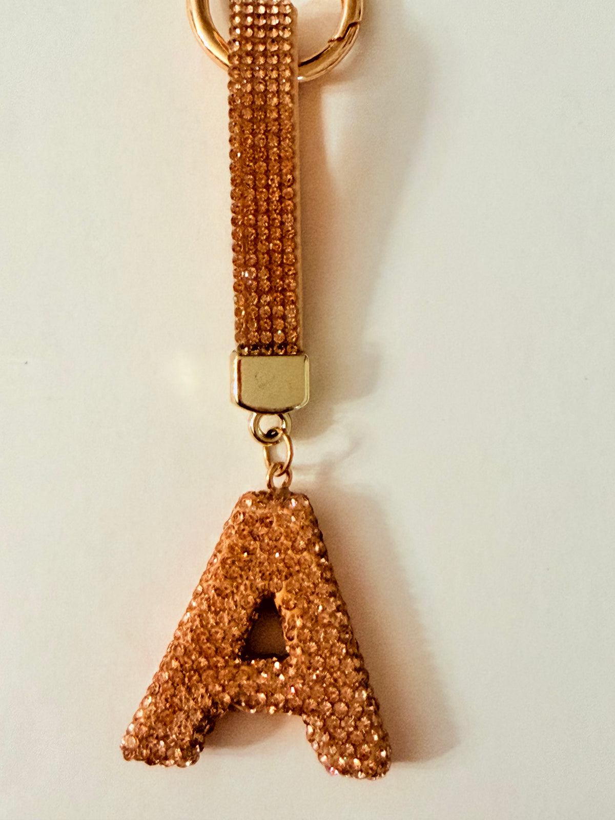 Initial Bling Strap Keychain