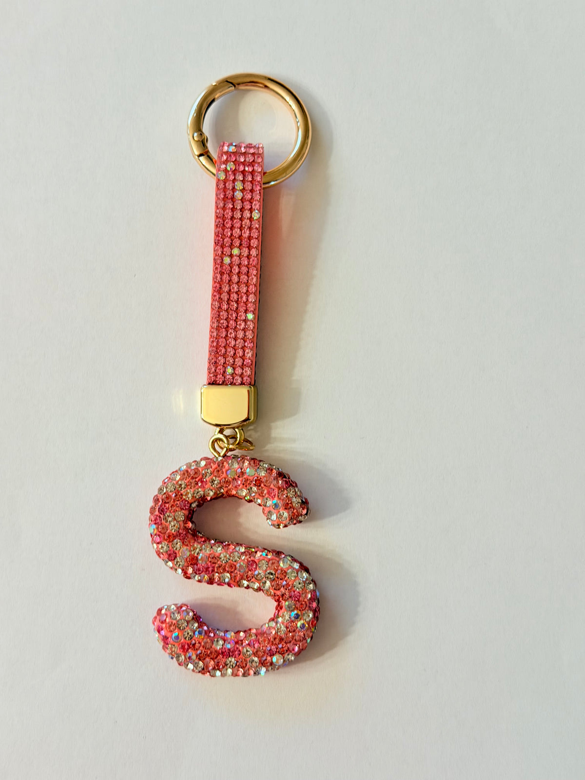 Initial Bling Strap Keychain