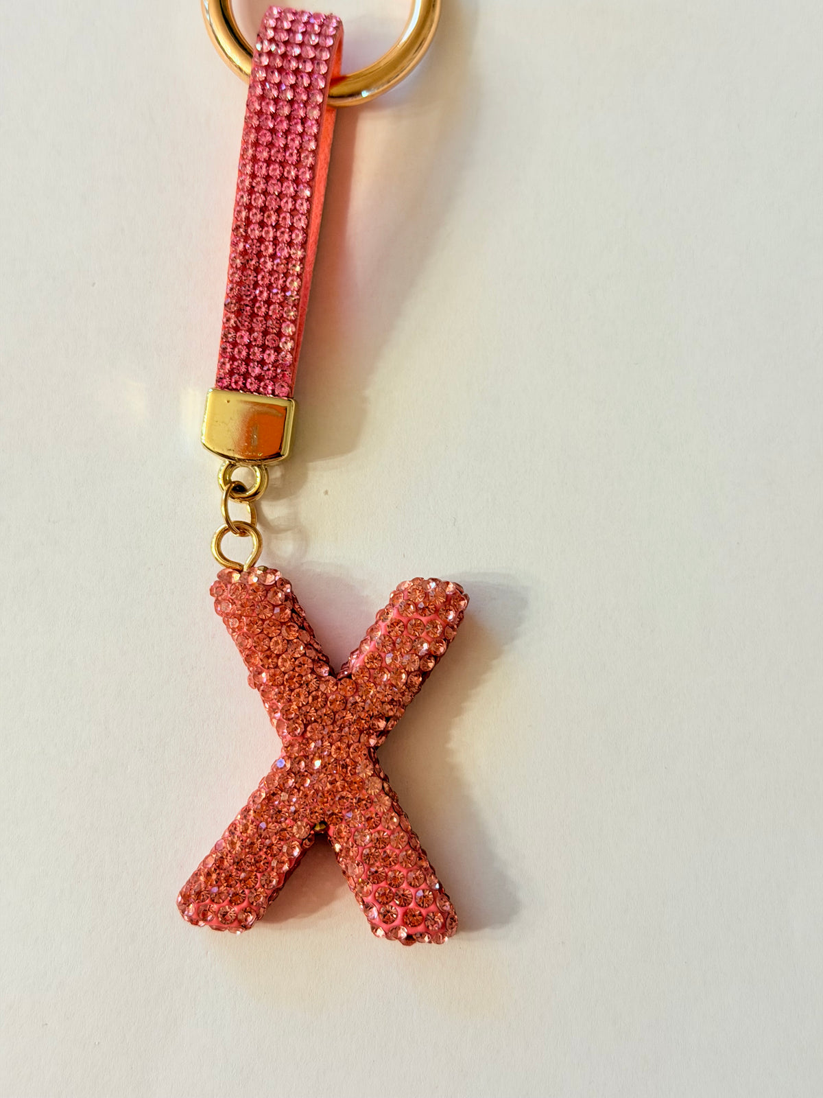 Initial Bling Strap Keychain