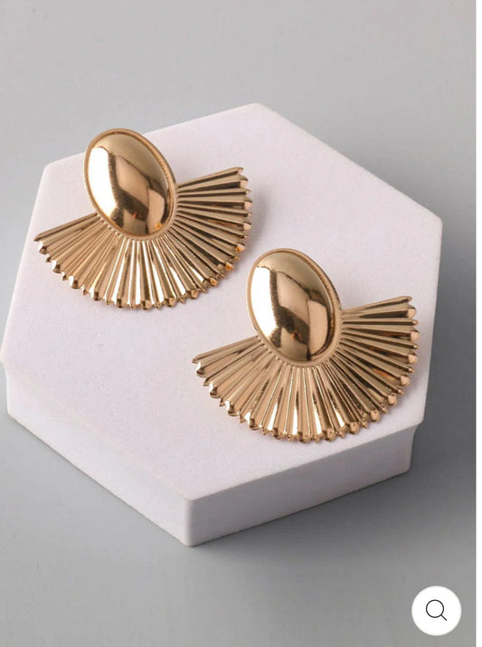 Sunburst Fan Statement Earrings