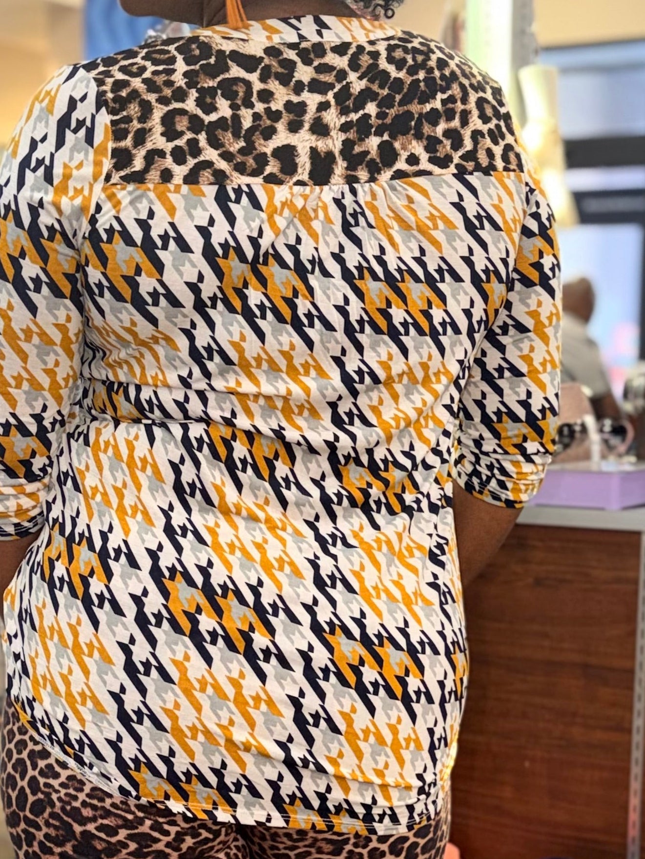 Wild Side Mixed Print Top