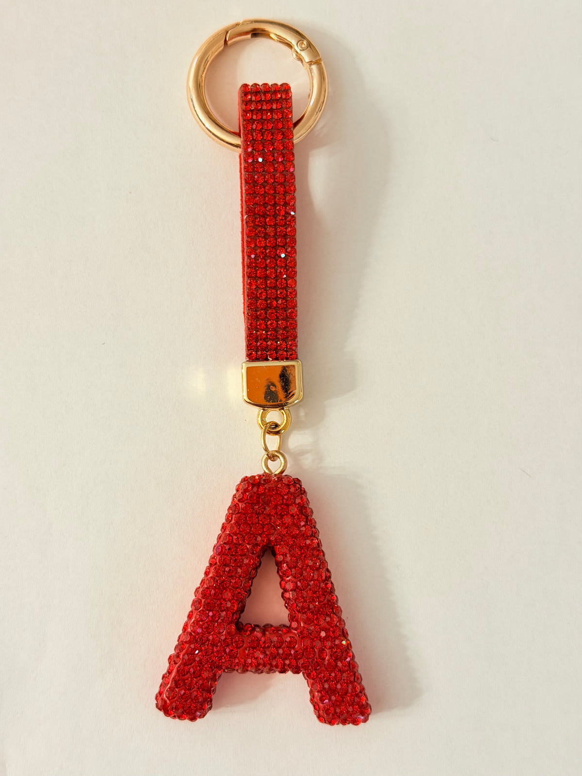 Initial Bling Strap Keychain