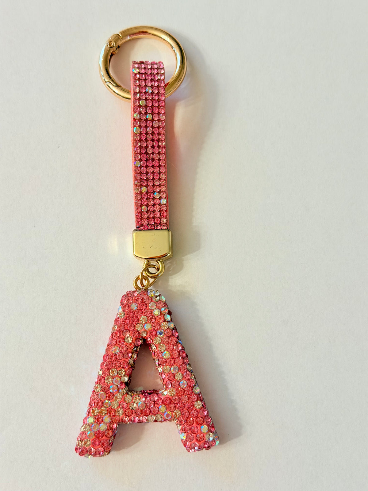 Initial Bling Strap Keychain