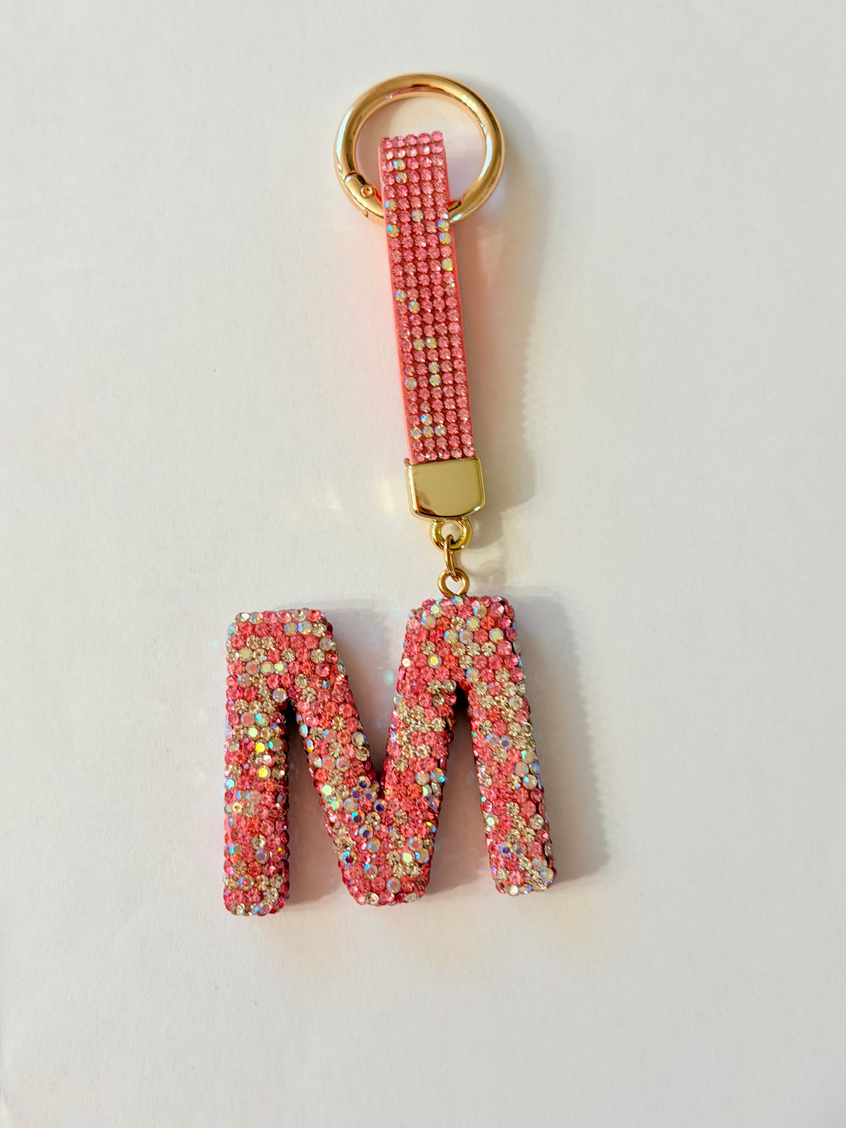 Initial Bling Strap Keychain