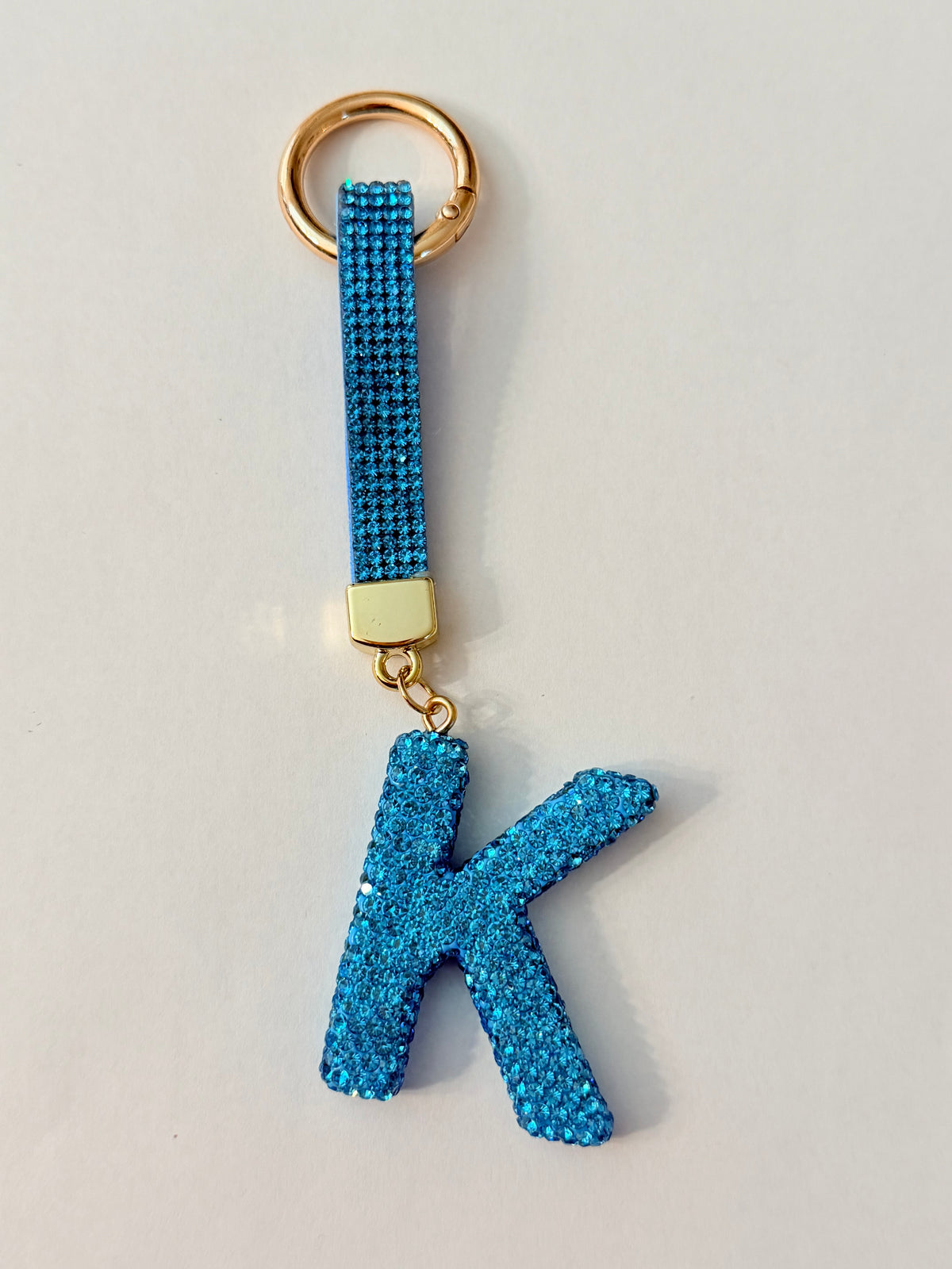 Initial Bling Strap Keychain