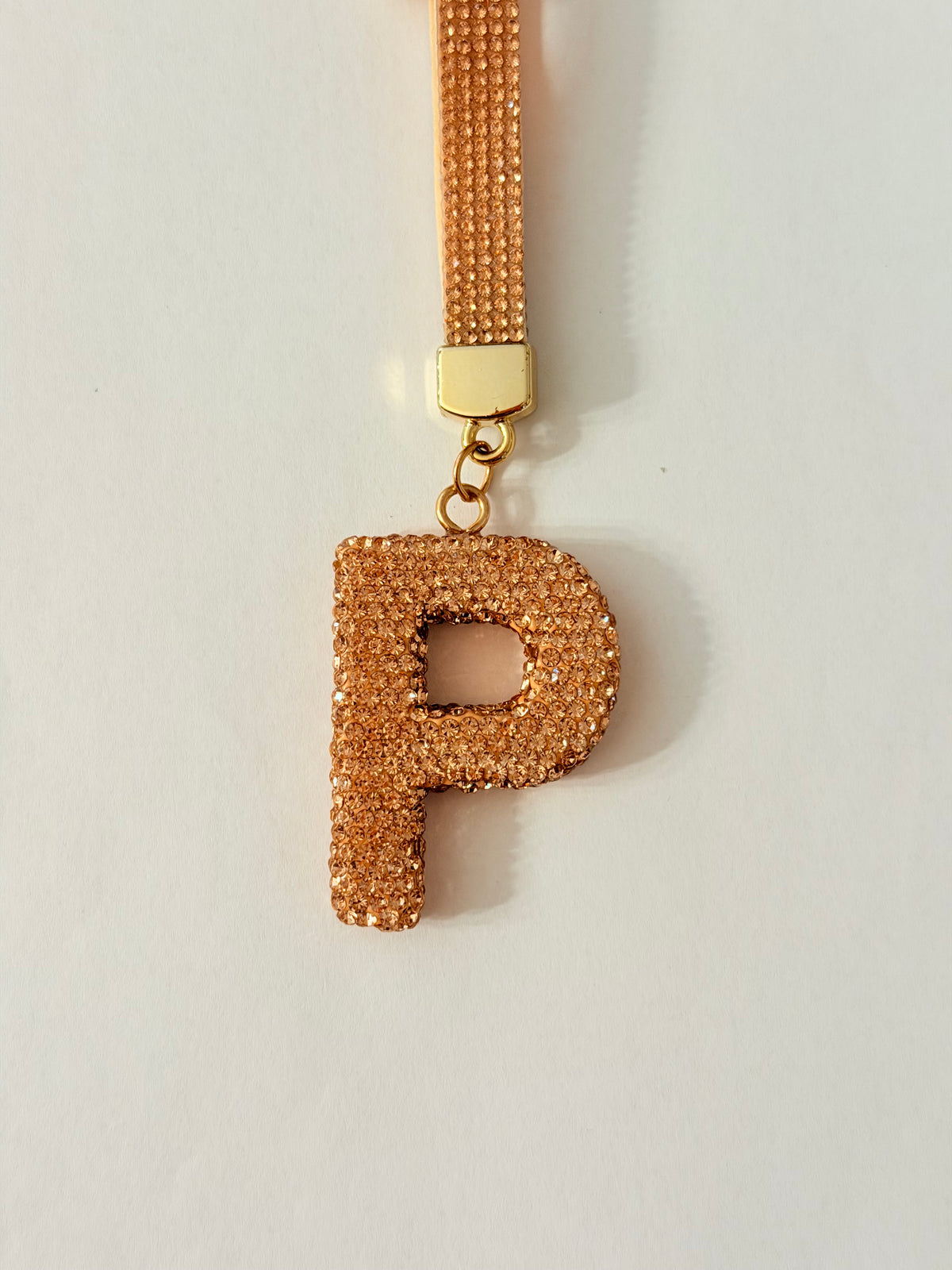 Initial Bling Strap Keychain