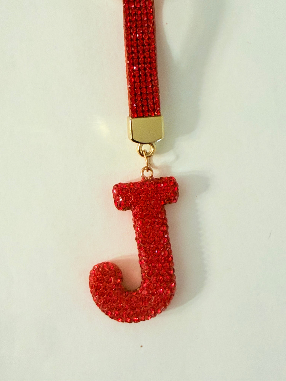 Initial Bling Strap Keychain