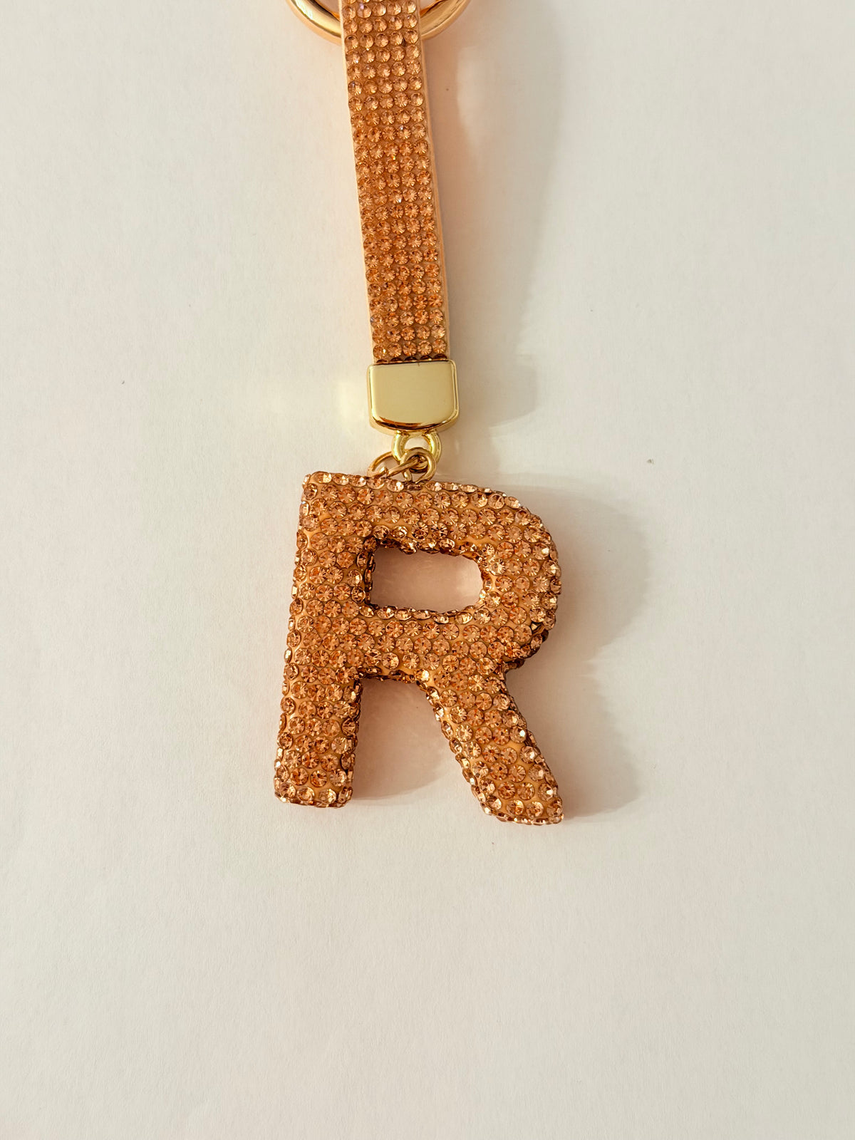 Initial Bling Strap Keychain