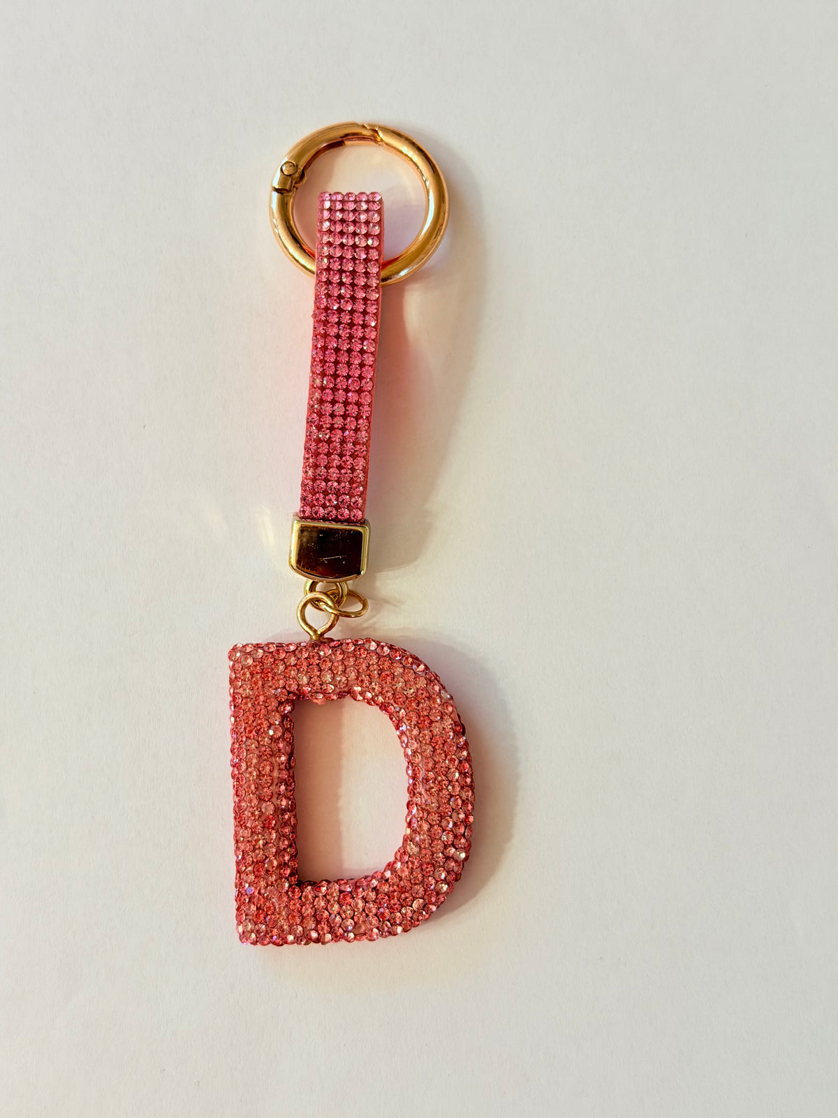 Initial Bling Strap Keychain