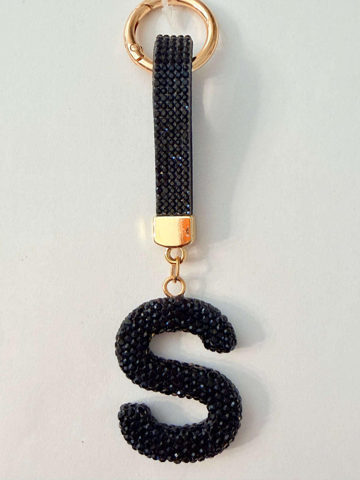 Initial Bling Strap Keychain