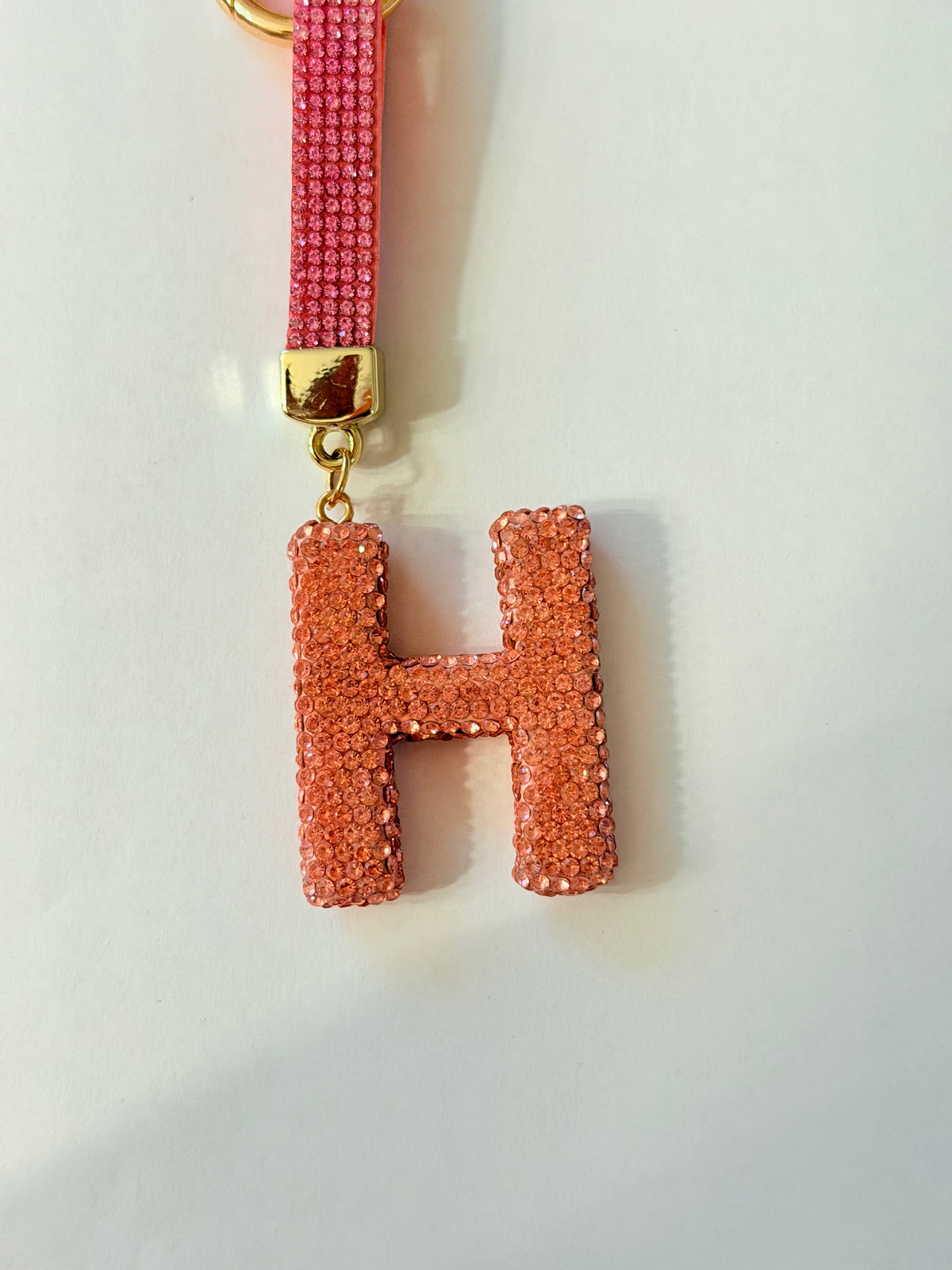Initial Bling Strap Keychain