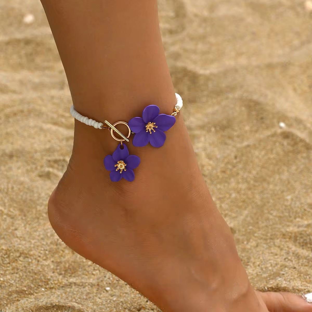 Island Bloom Floral Toggle Anklet