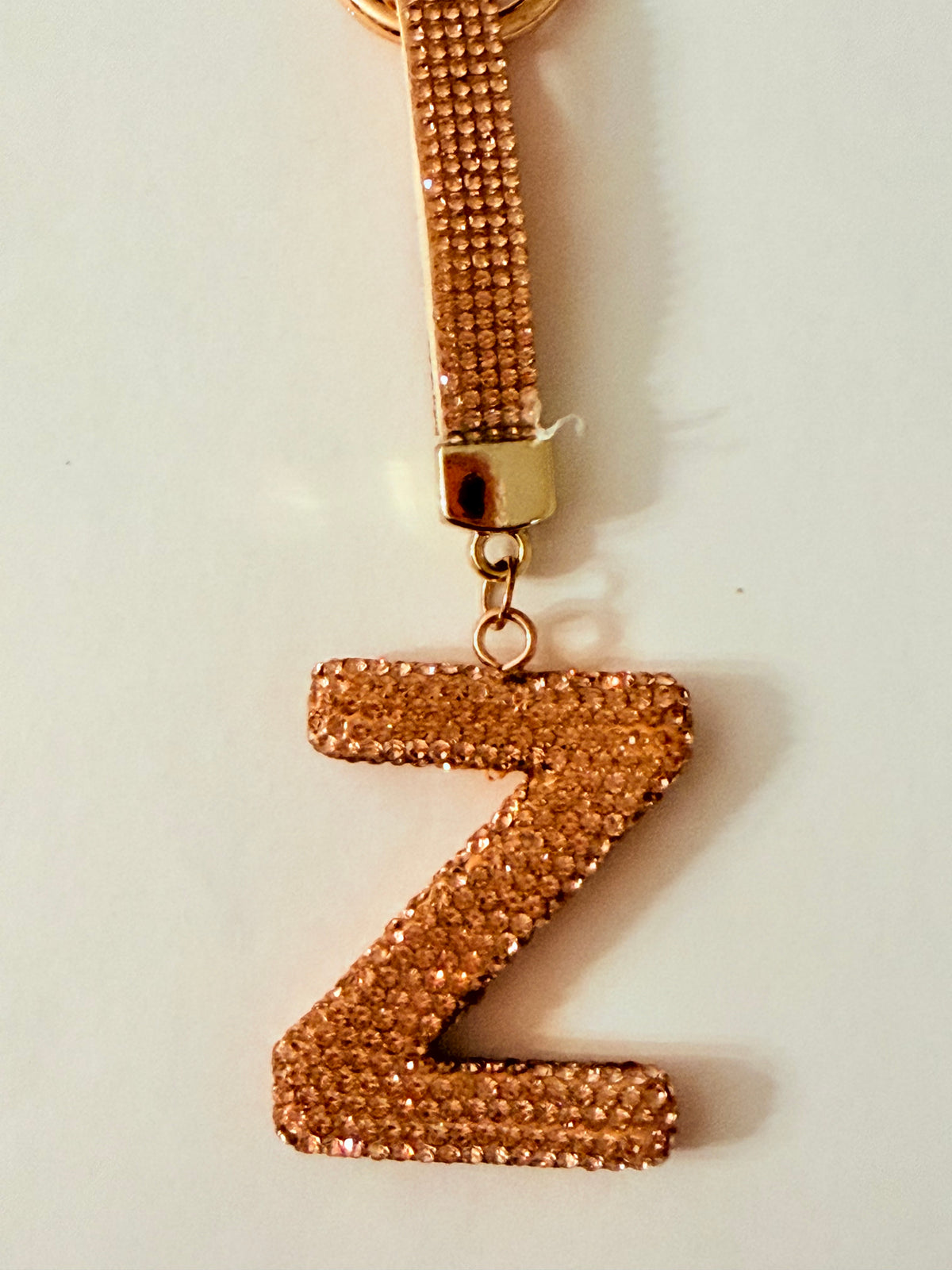 Initial Bling Strap Keychain
