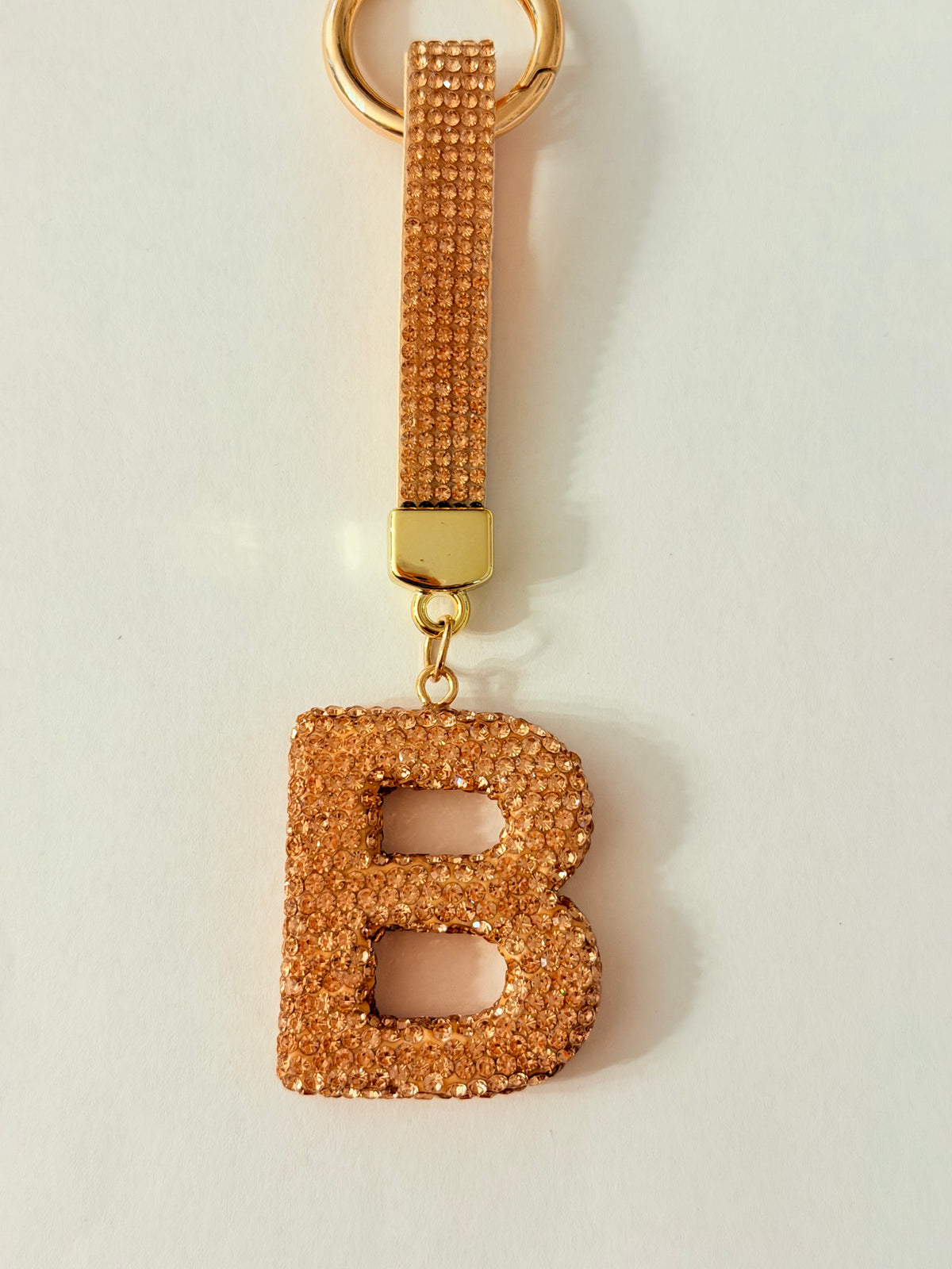 Initial Bling Strap Keychain