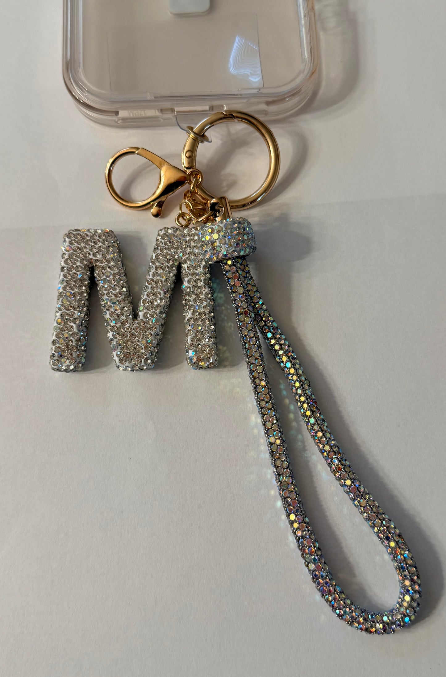 Bling Initial Phone Wristlet Keychain