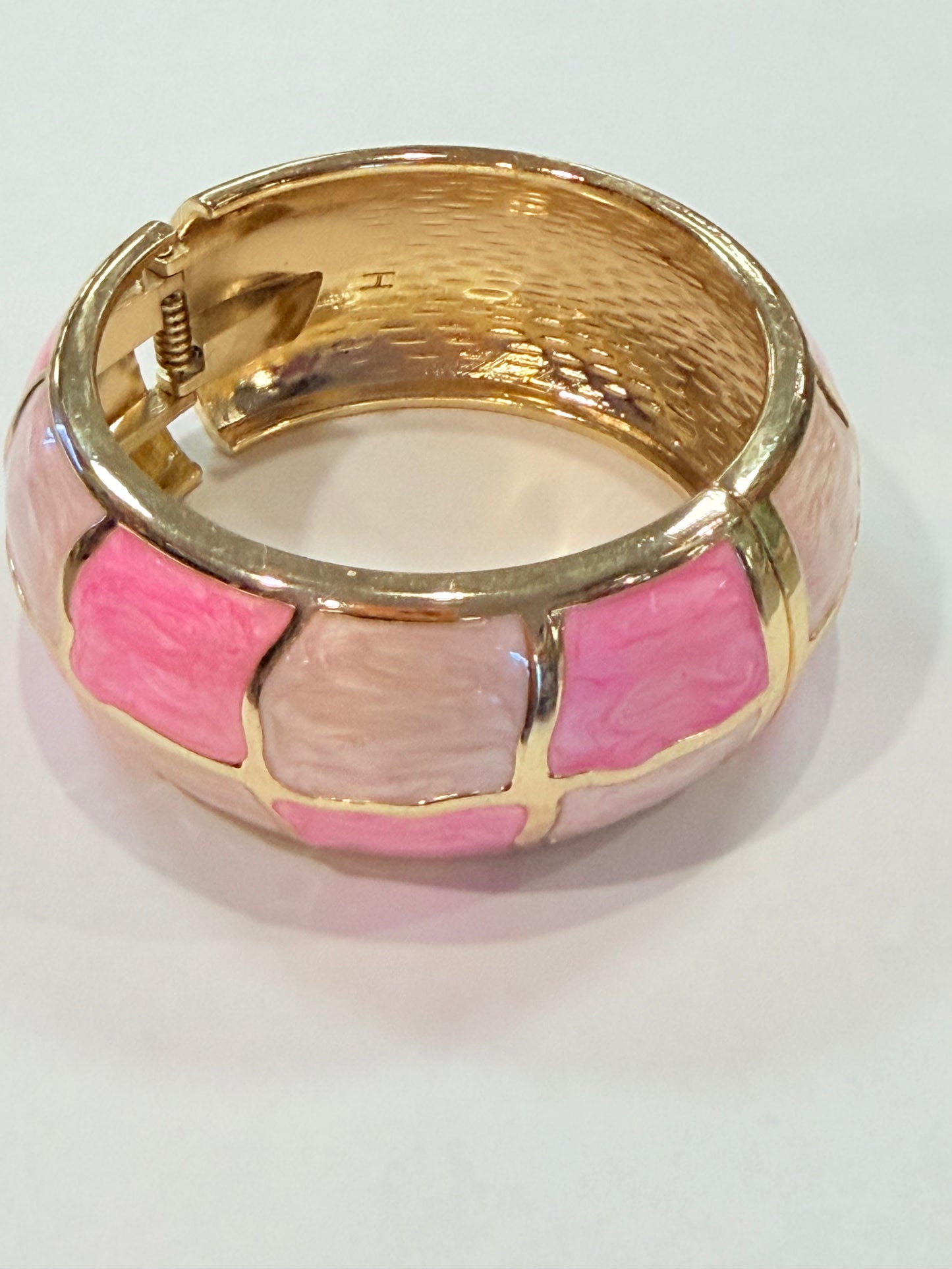 Pink Mosaic Hinged Bangle