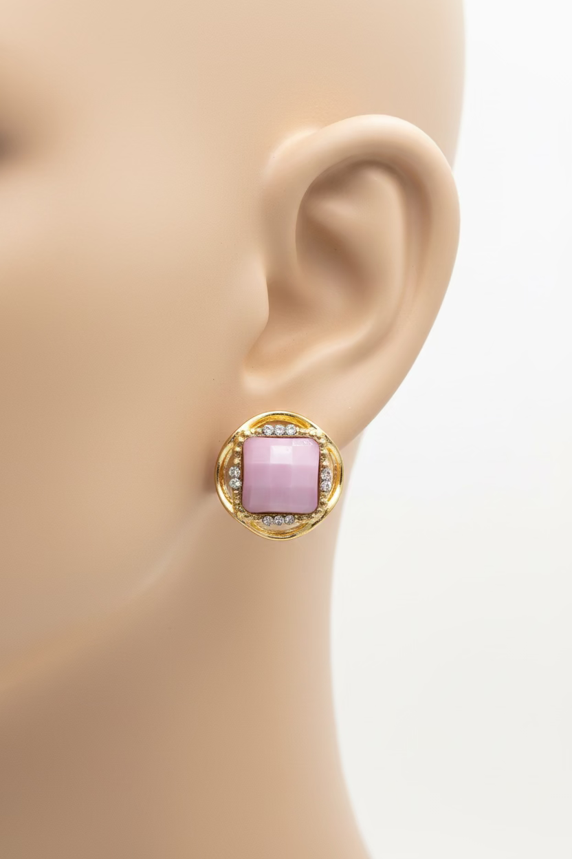 Classy Button Clip-On Earrings