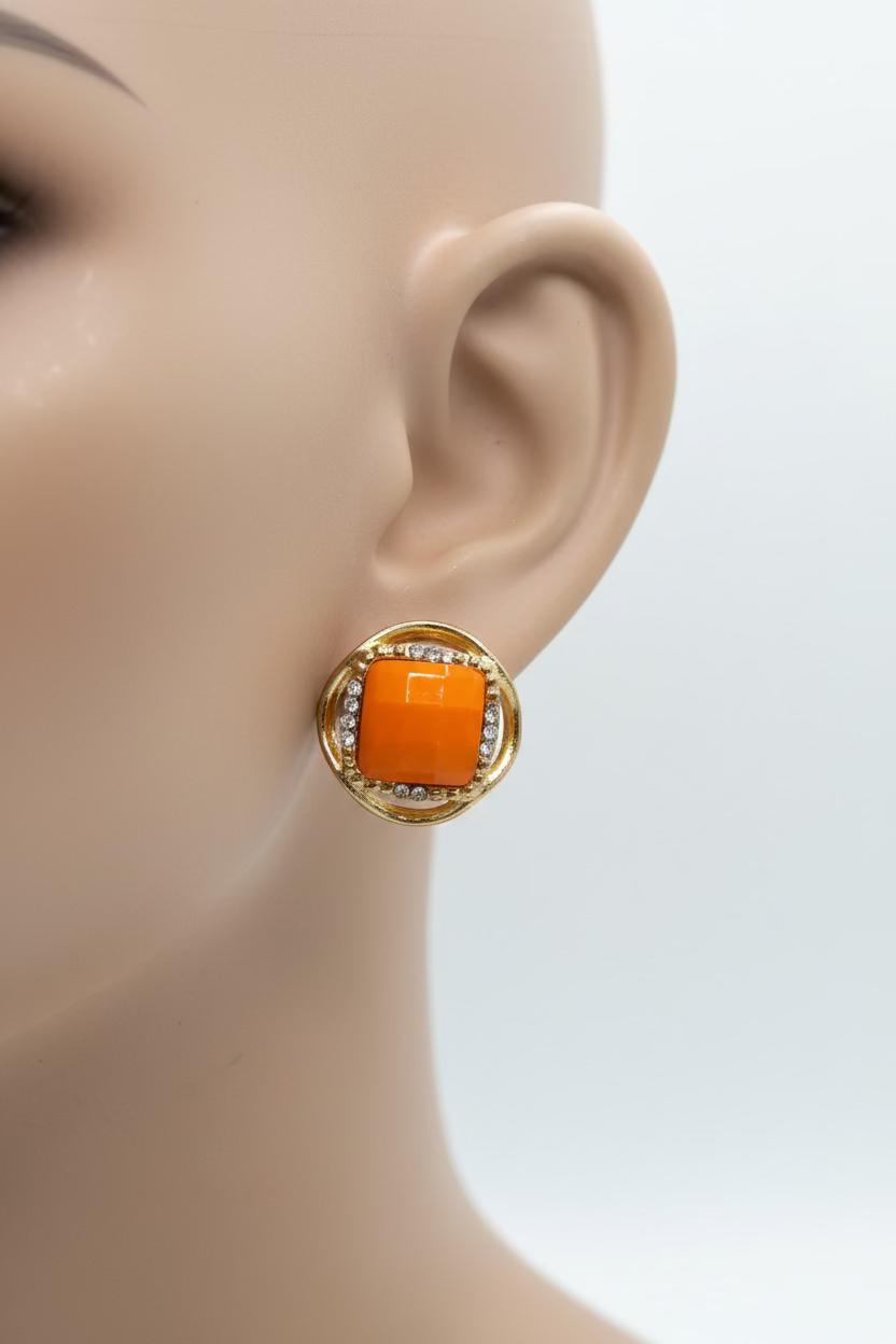 Classy Button Clip-On Earrings