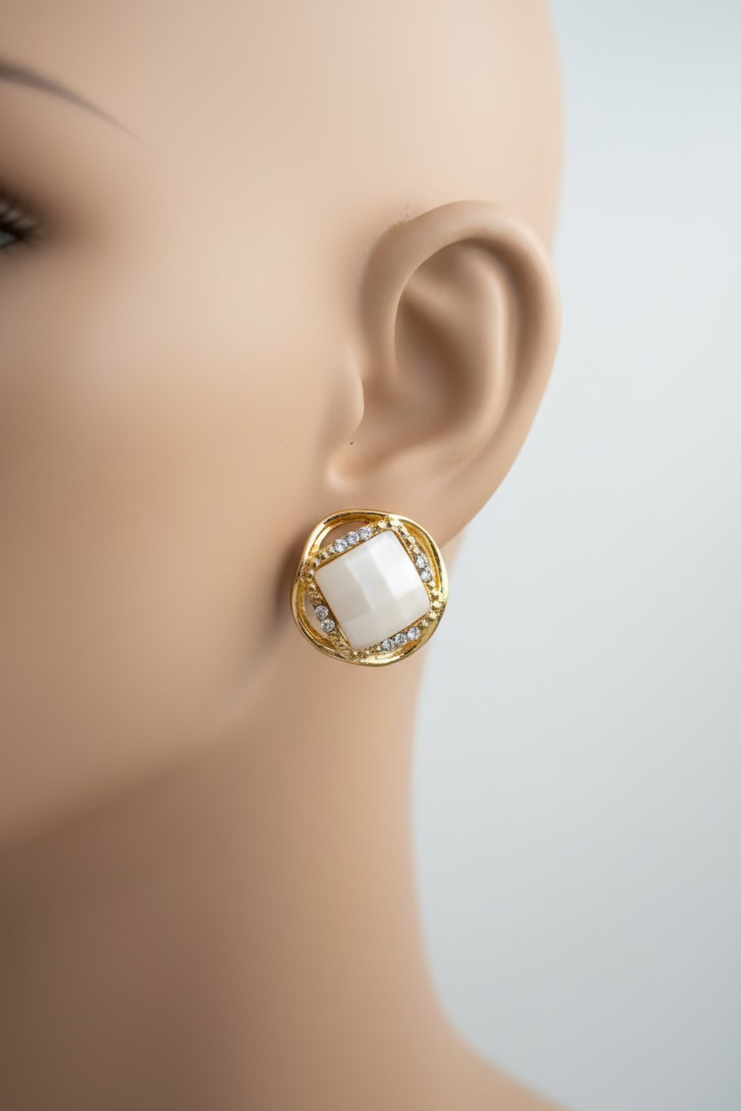 Classy Button Clip-On Earrings