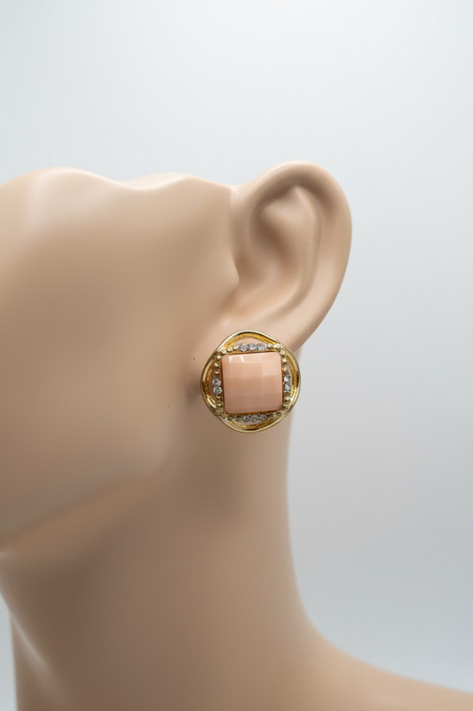 Classy Button Clip-On Earrings