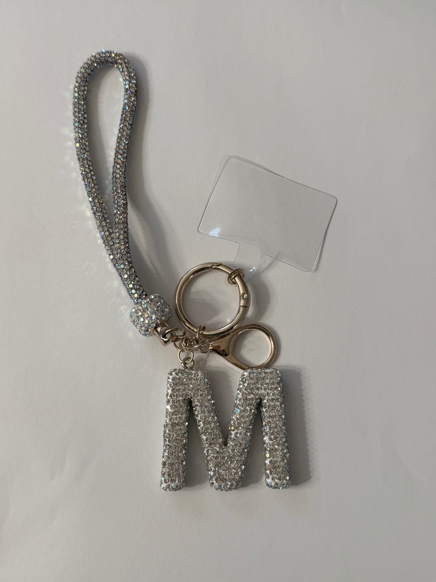 Bling Initial Phone Wristlet Keychain
