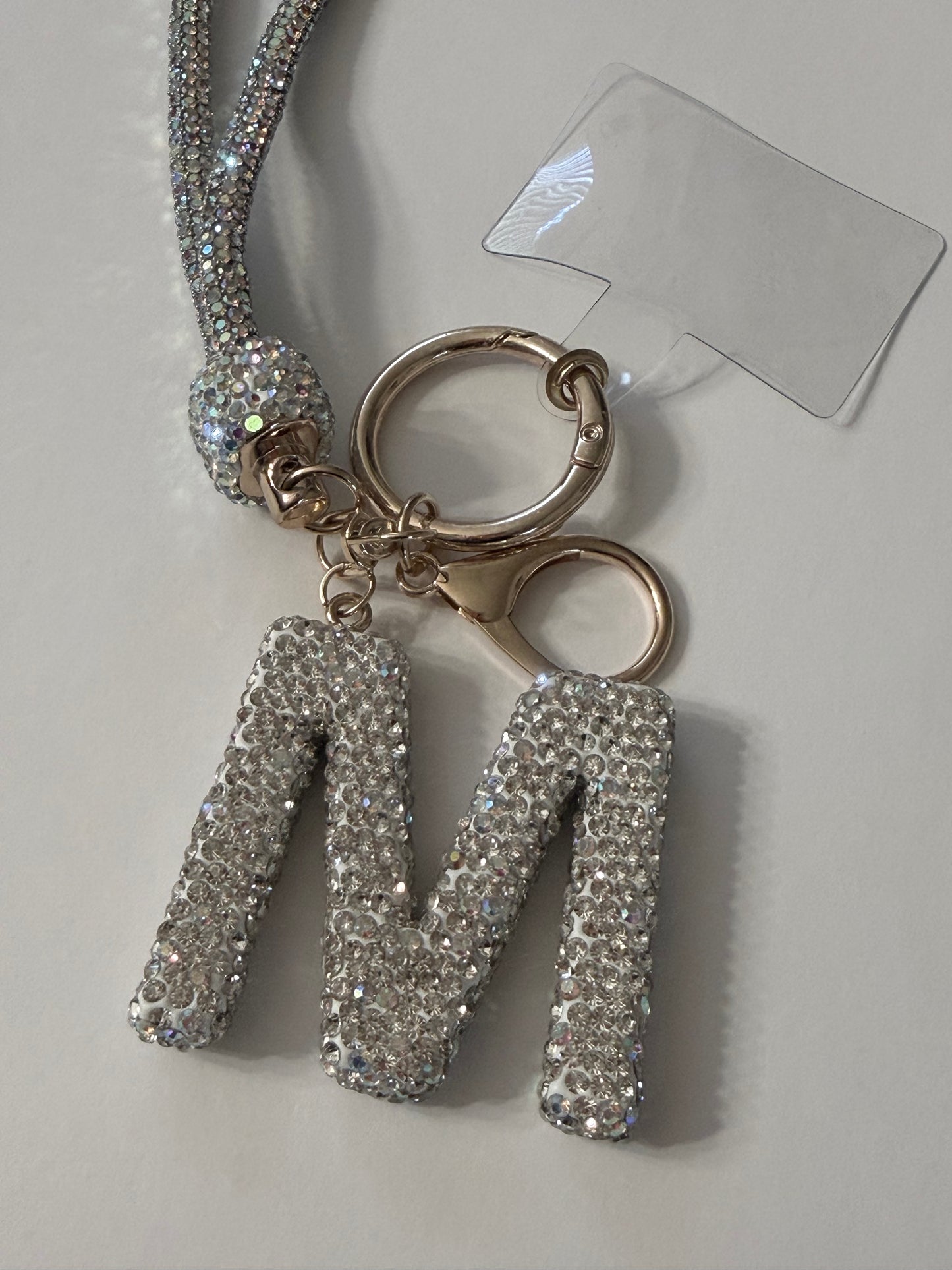 Bling Initial Phone Wristlet Keychain