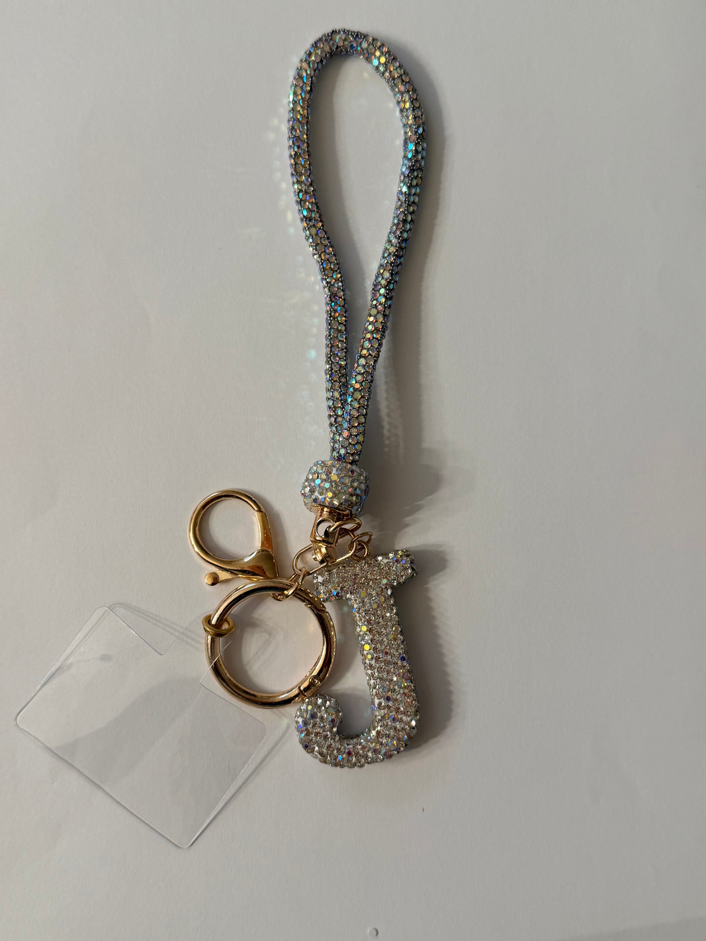 Bling Initial Phone Wristlet Keychain