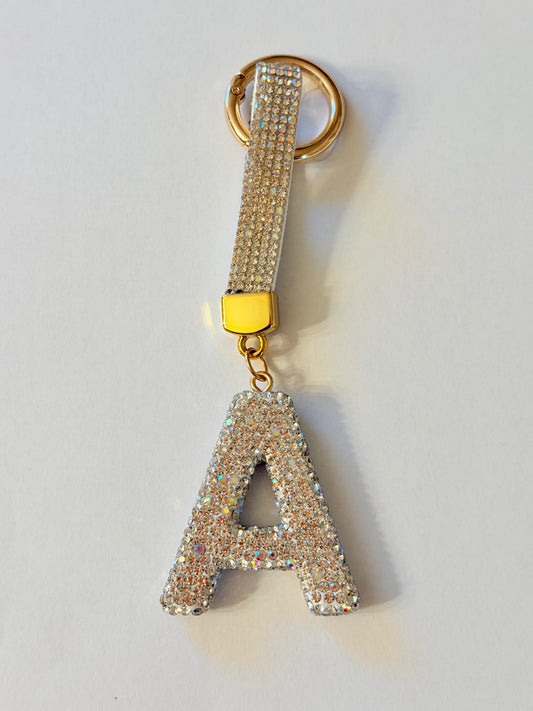 Initial Bling Strap Keychain