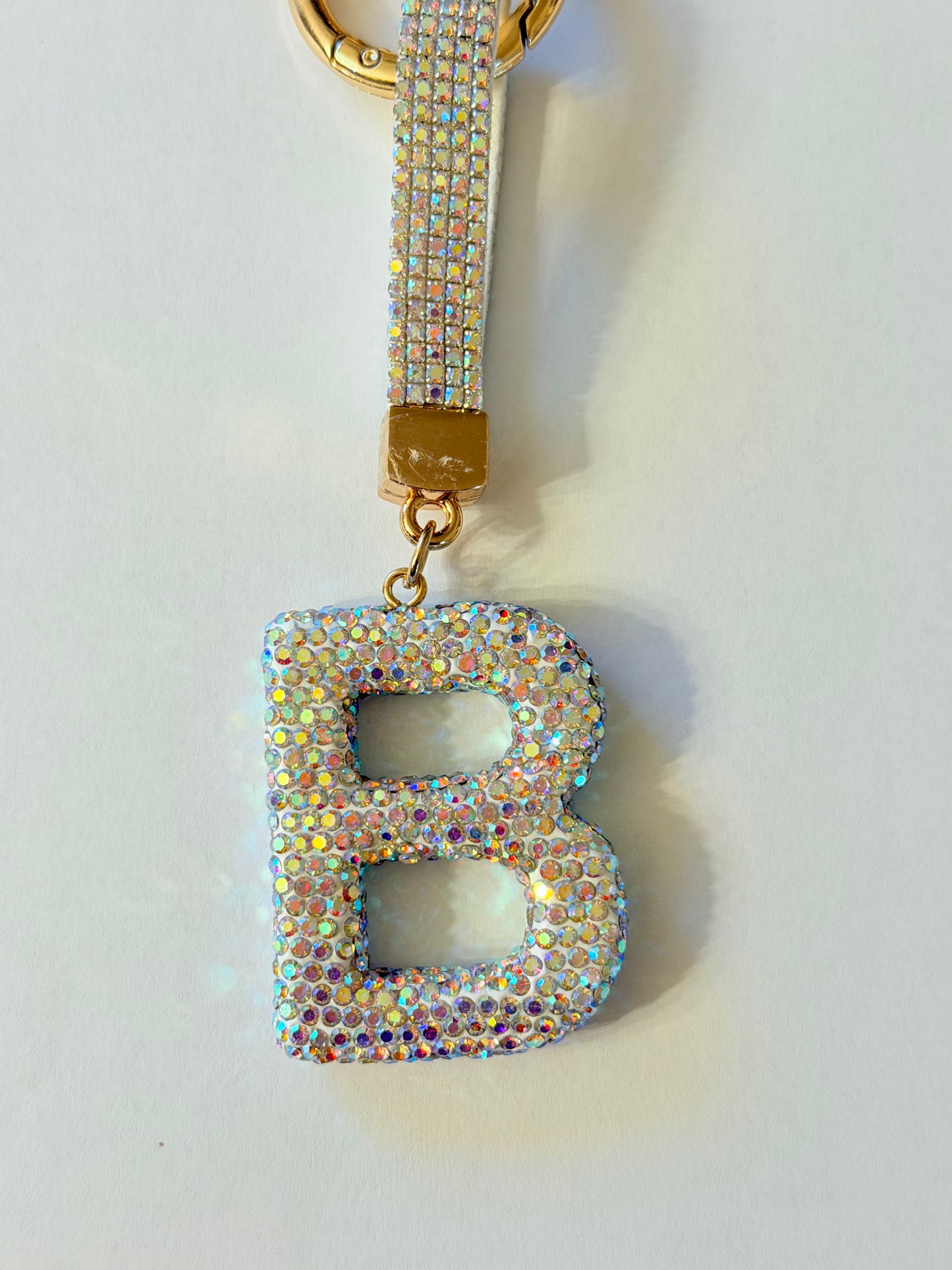 Initial Bling Strap Keychain