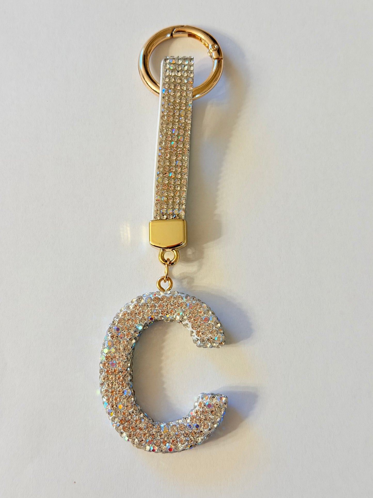 Initial Bling Strap Keychain