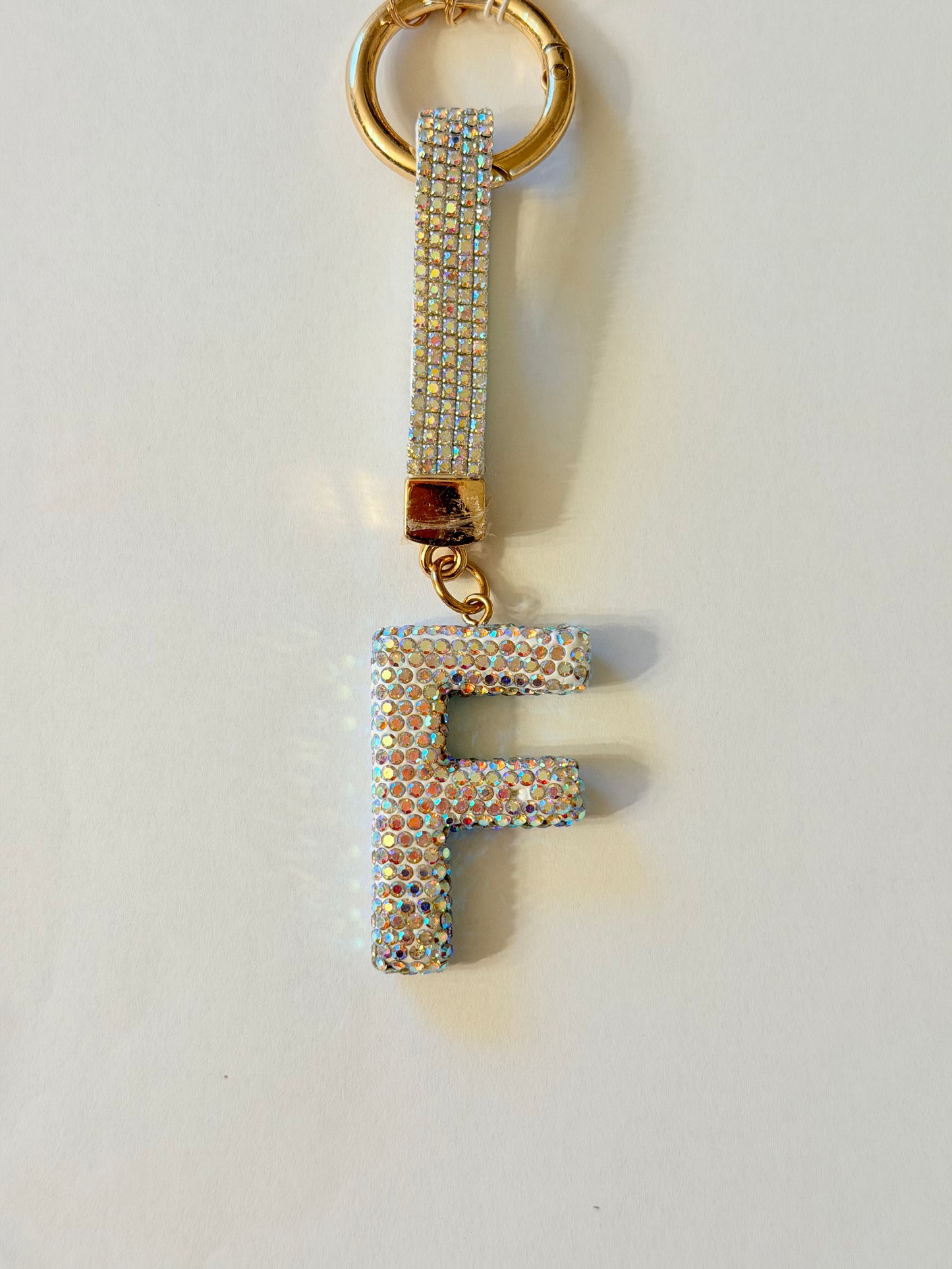 Initial Bling Strap Keychain