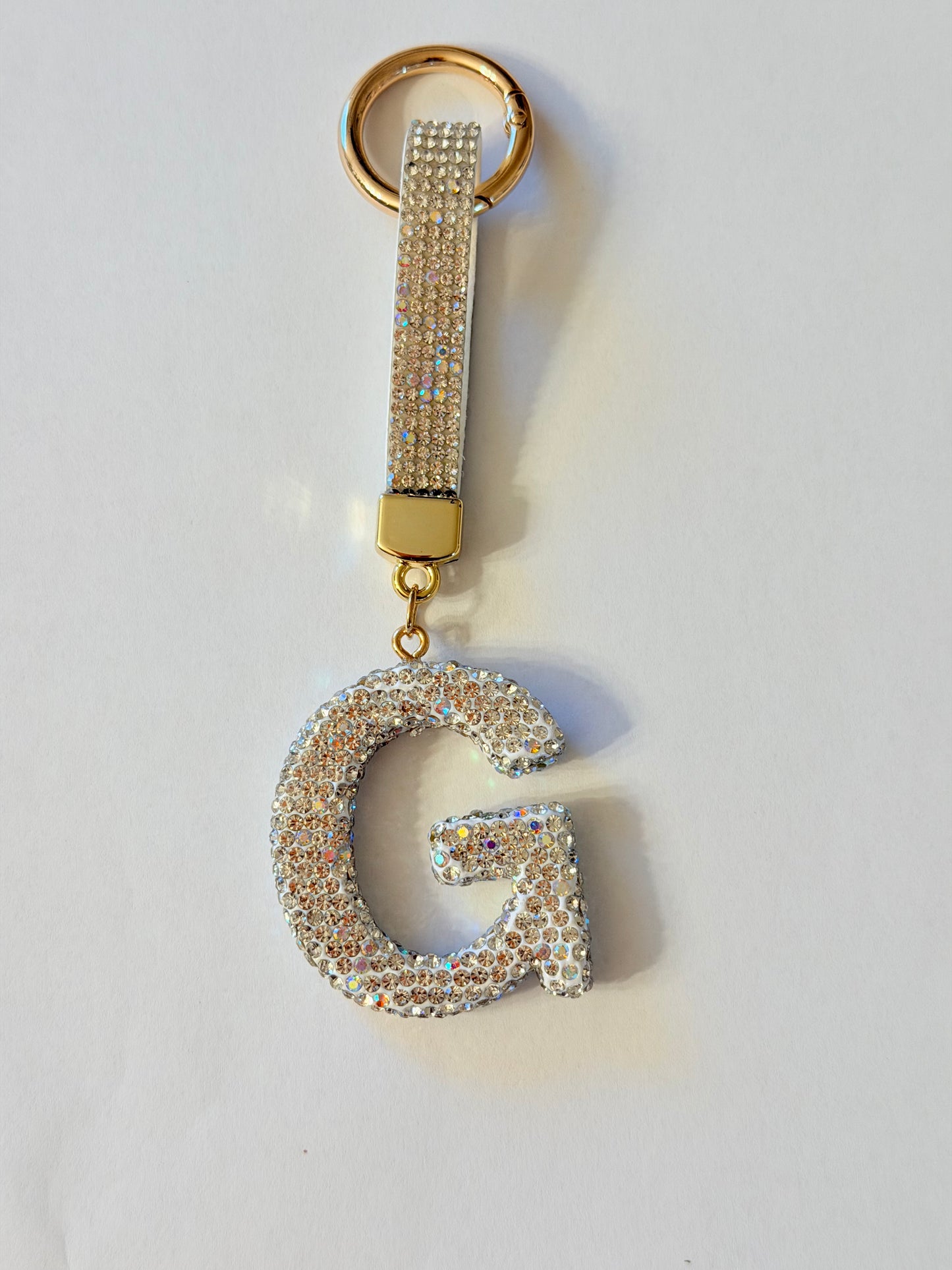 Initial Bling Strap Keychain