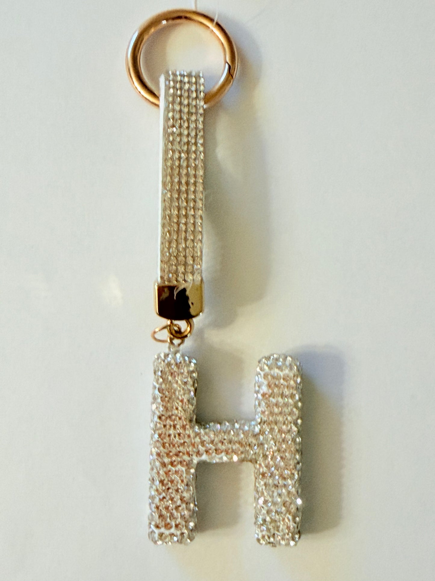 Initial Bling Strap Keychain