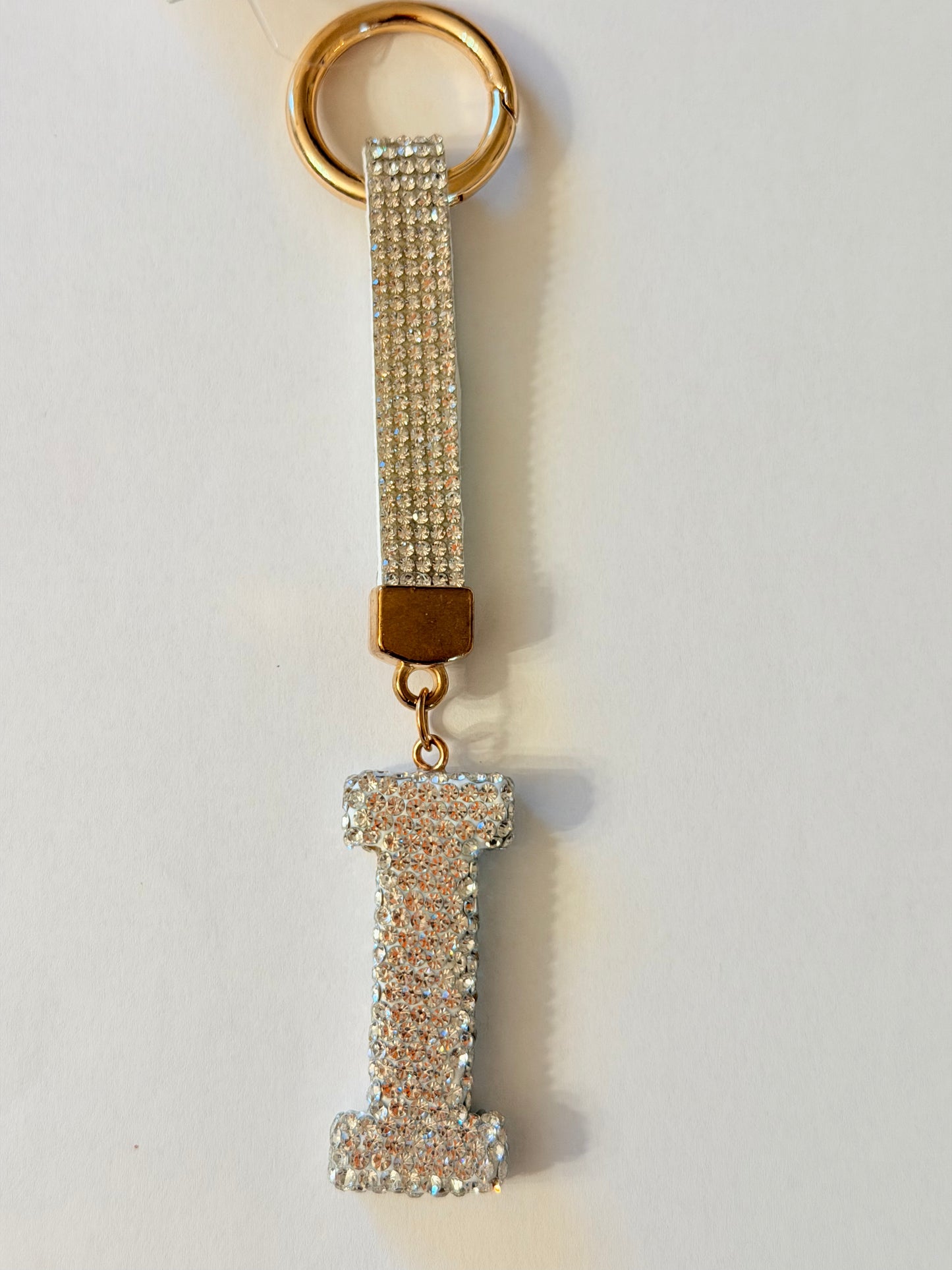 Initial Bling Strap Keychain
