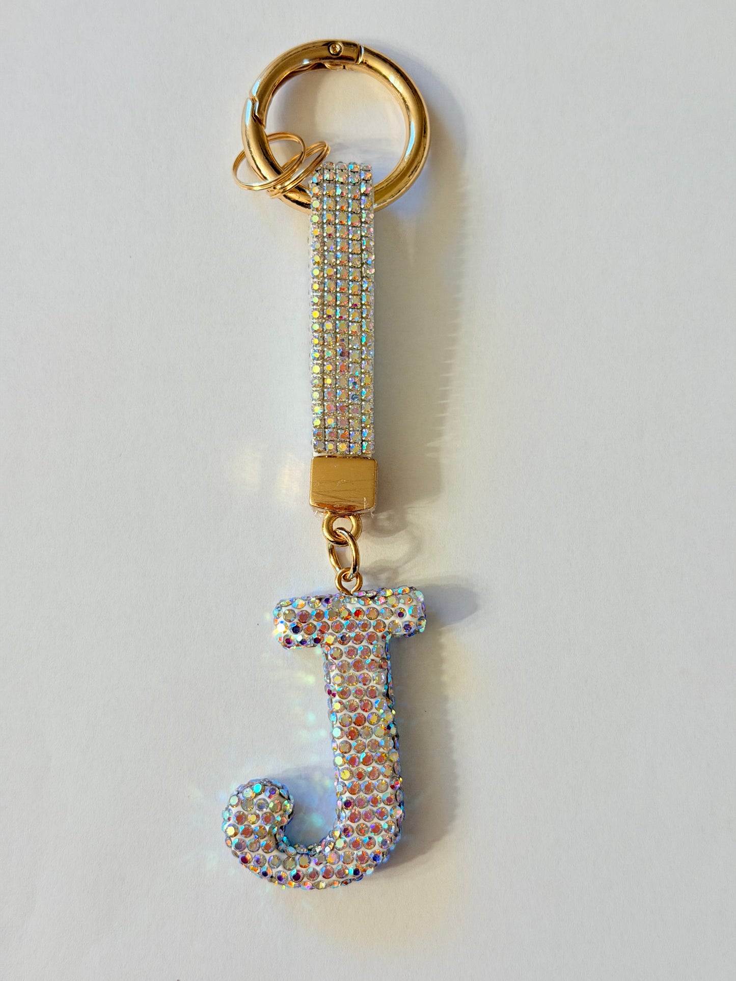 Initial Bling Strap Keychain