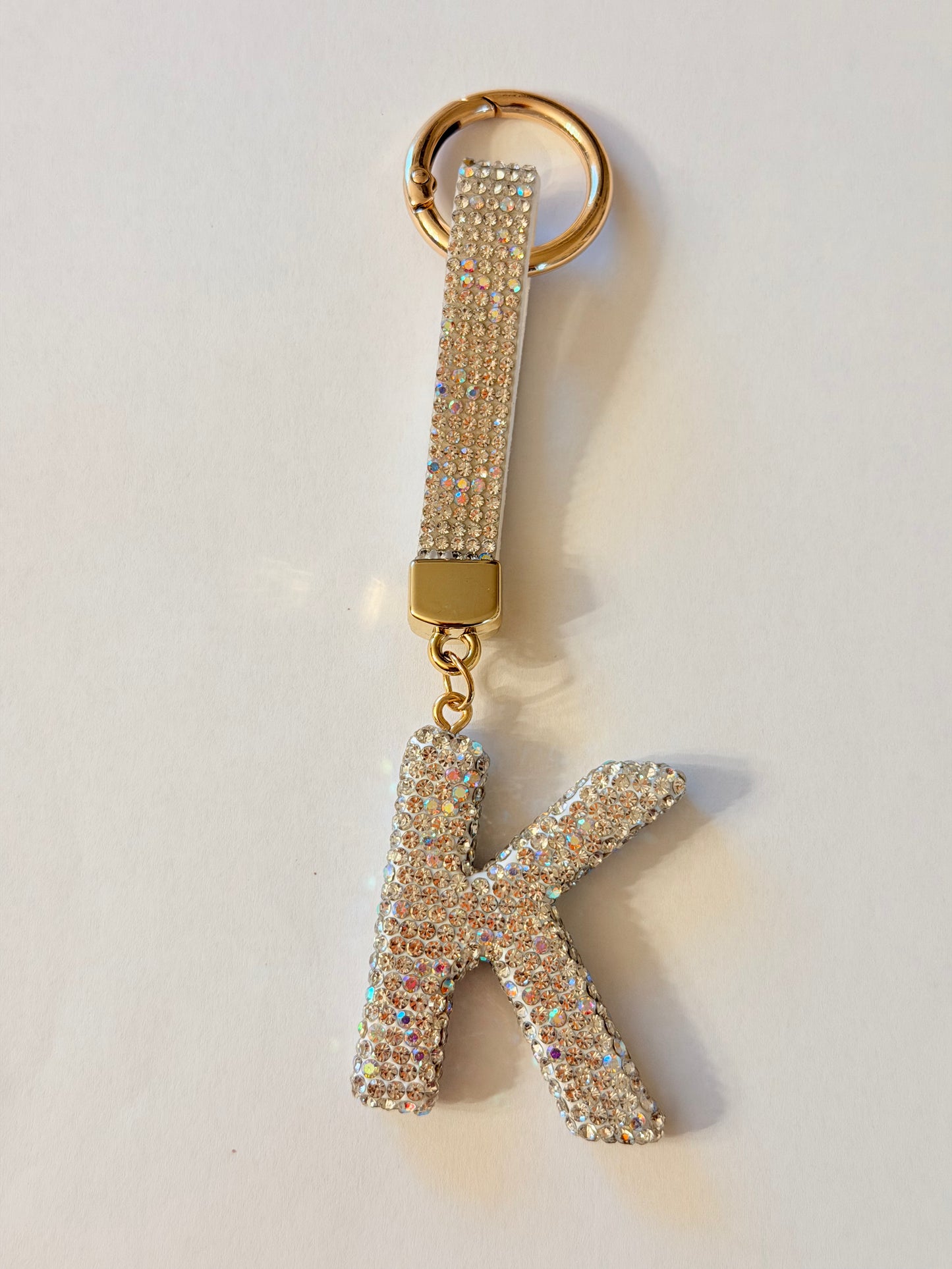 Initial Bling Strap Keychain