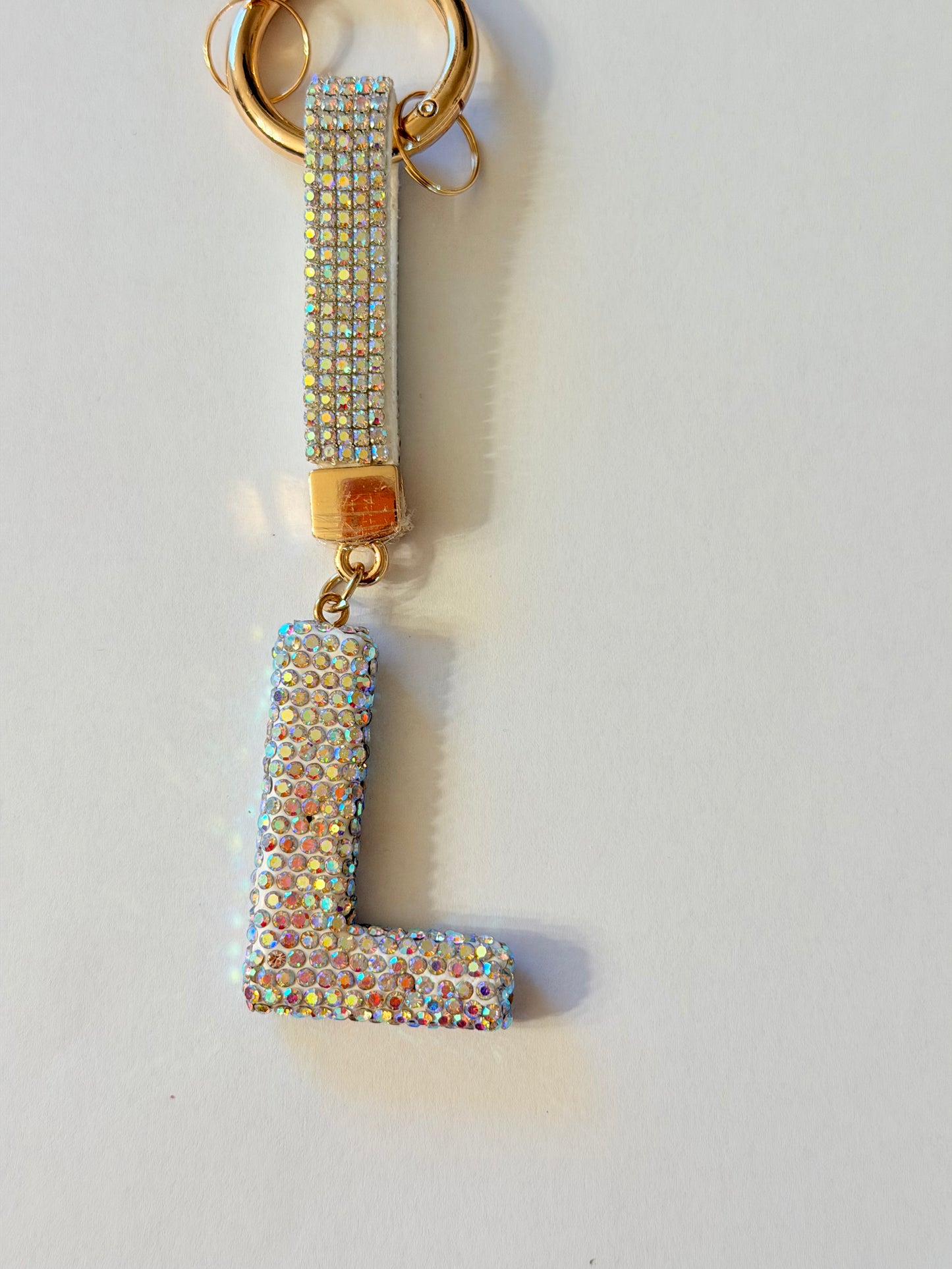 Initial Bling Strap Keychain