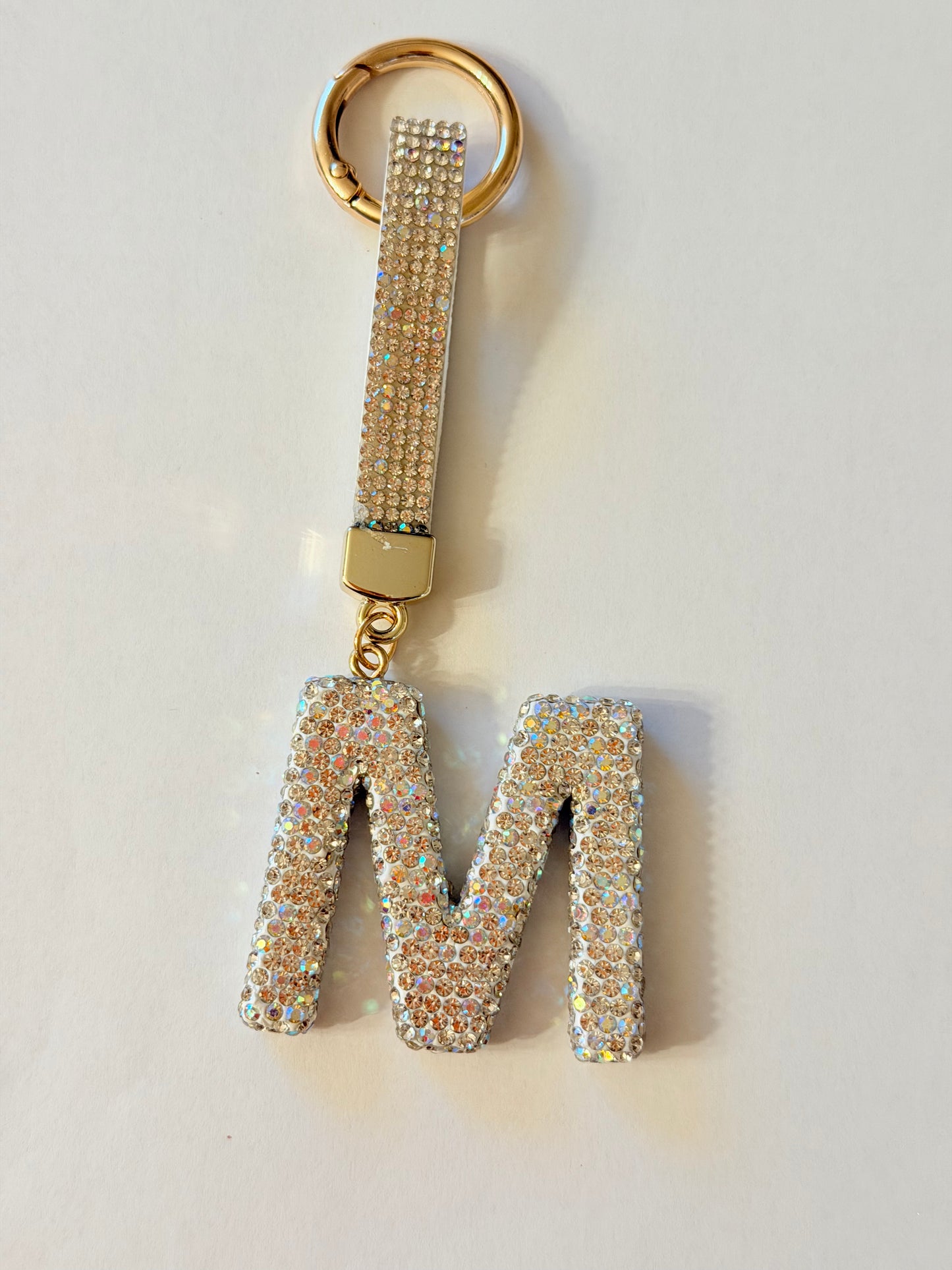 Initial Bling Strap Keychain