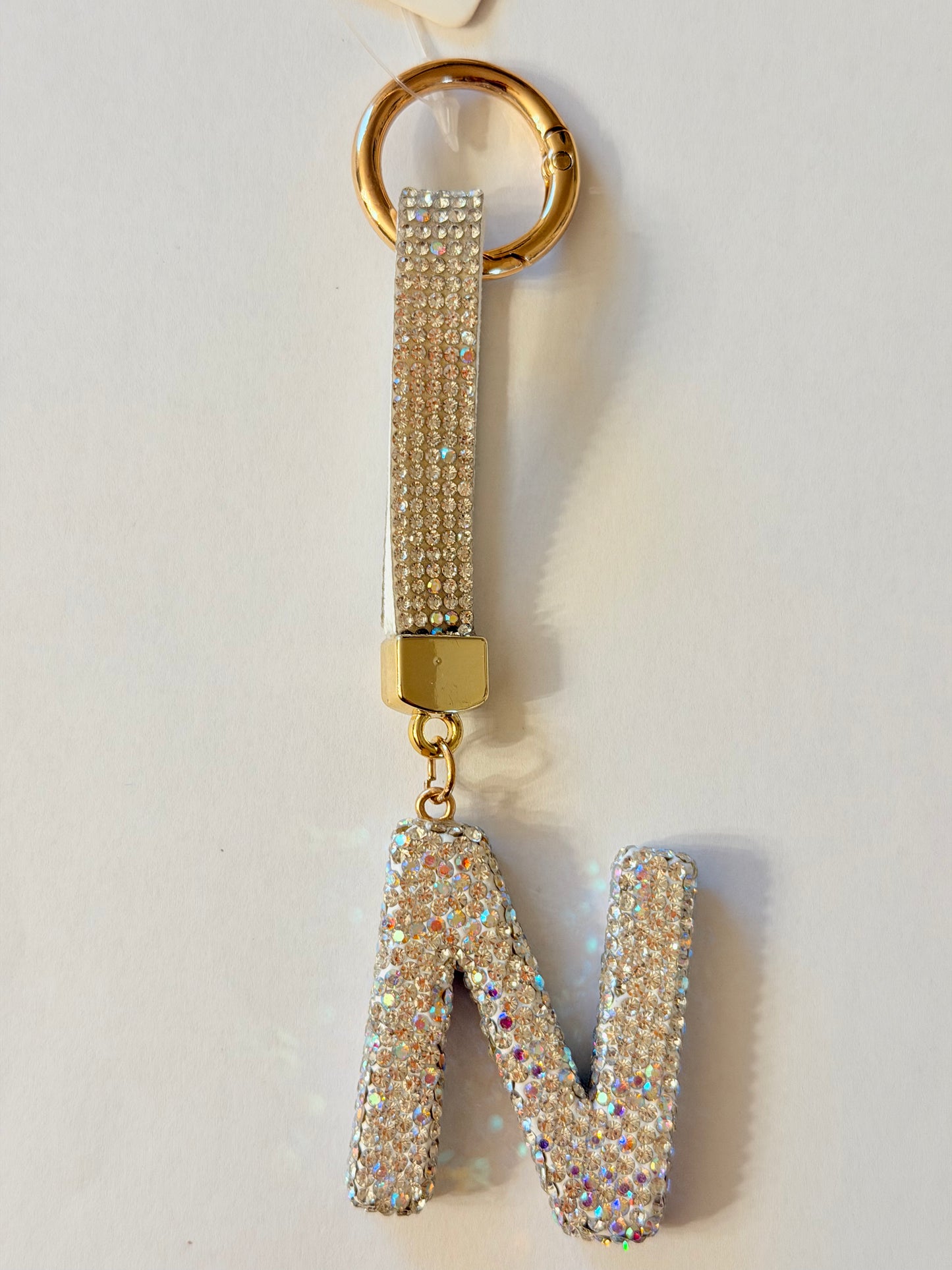 Initial Bling Strap Keychain