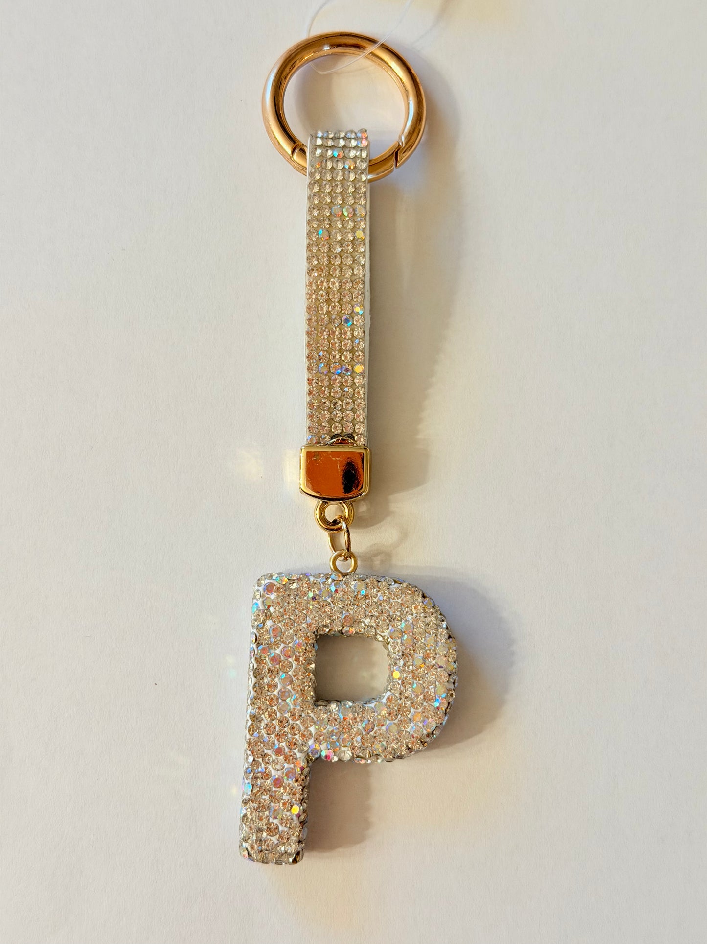 Initial Bling Strap Keychain