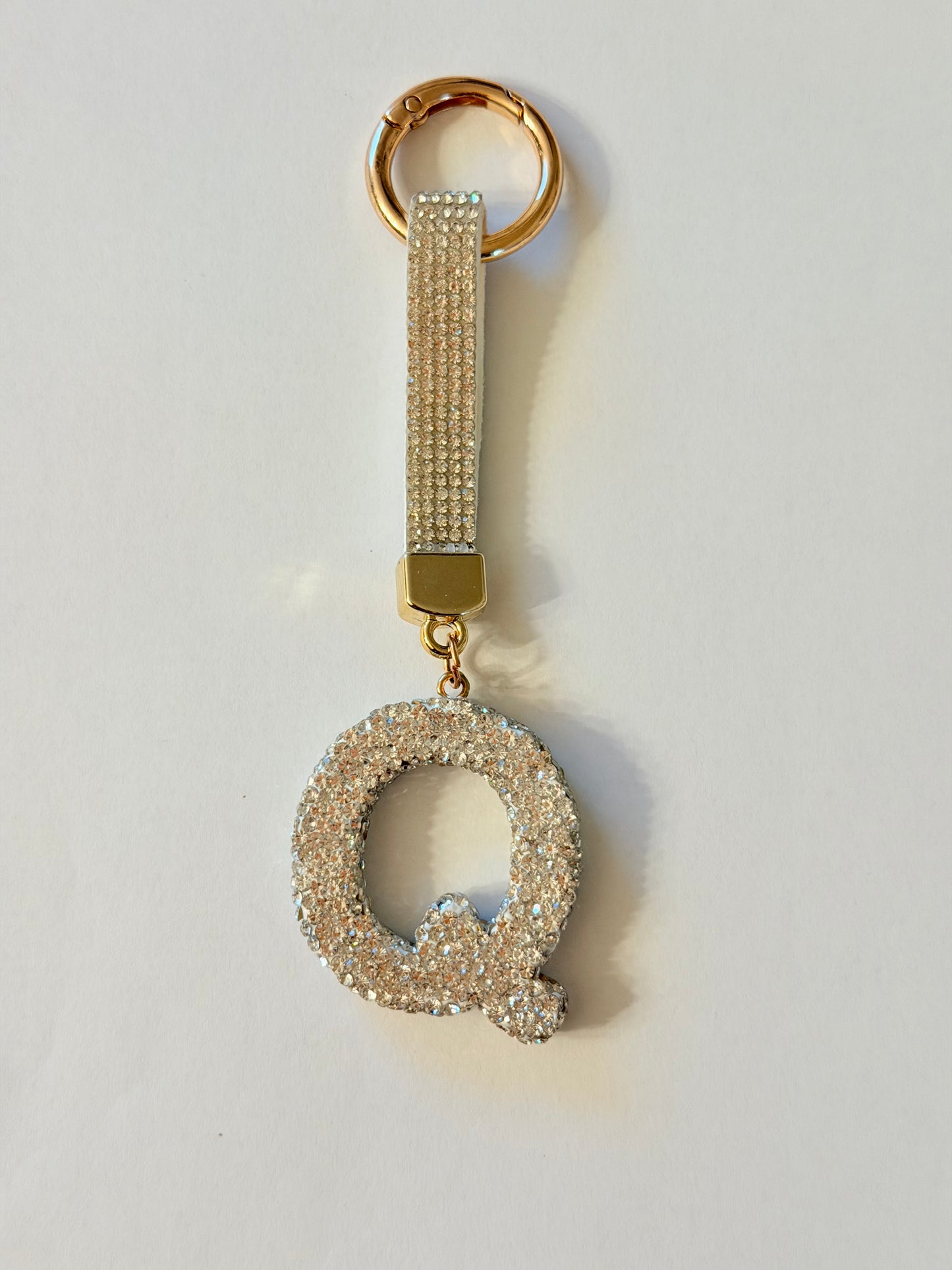 Initial Bling Strap Keychain