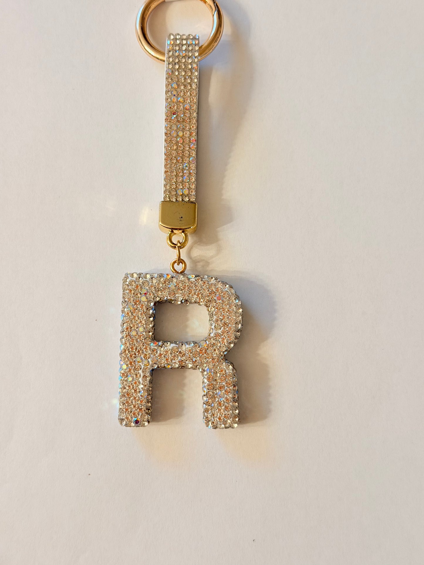 Initial Bling Strap Keychain