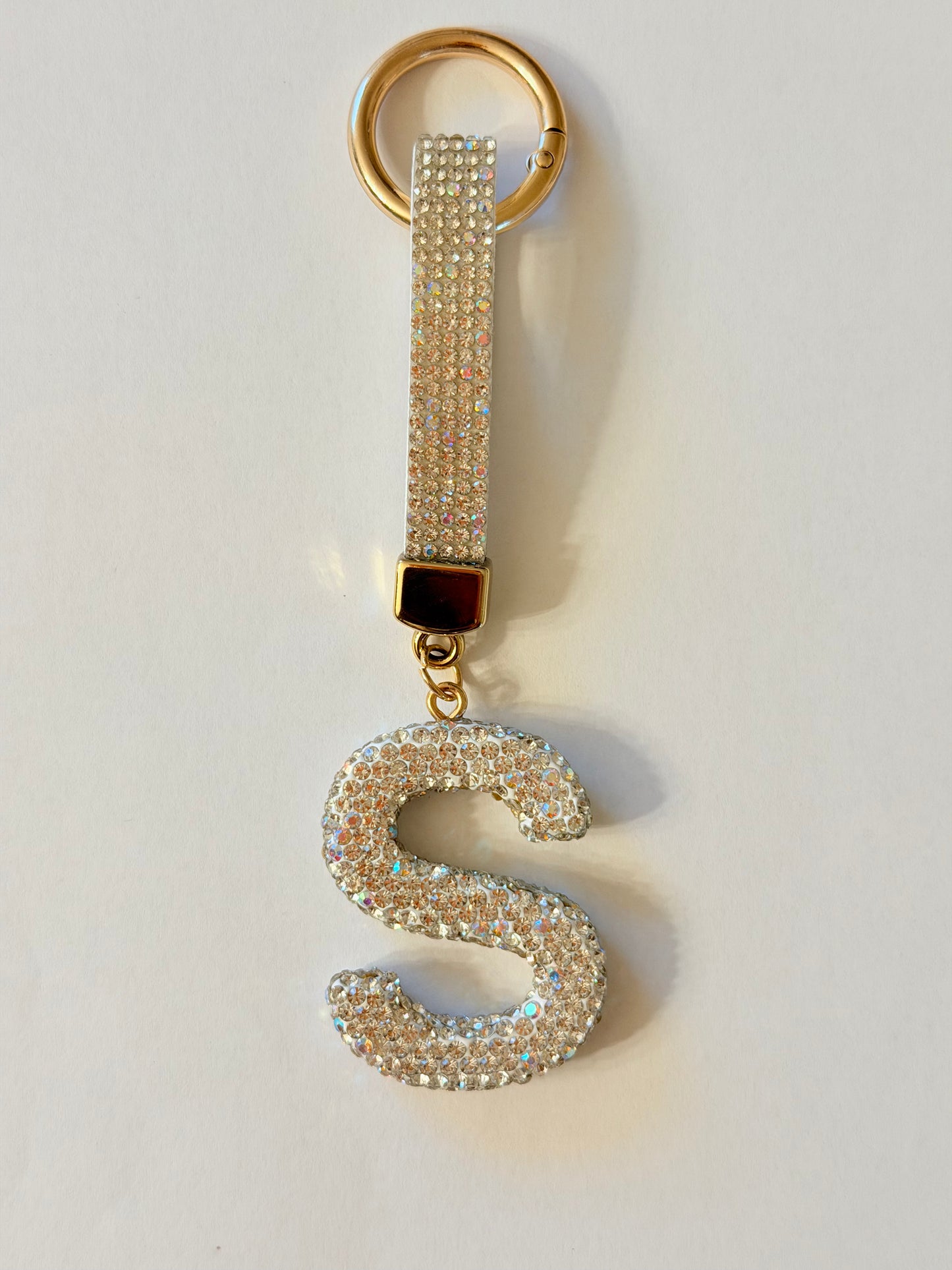 Initial Bling Strap Keychain