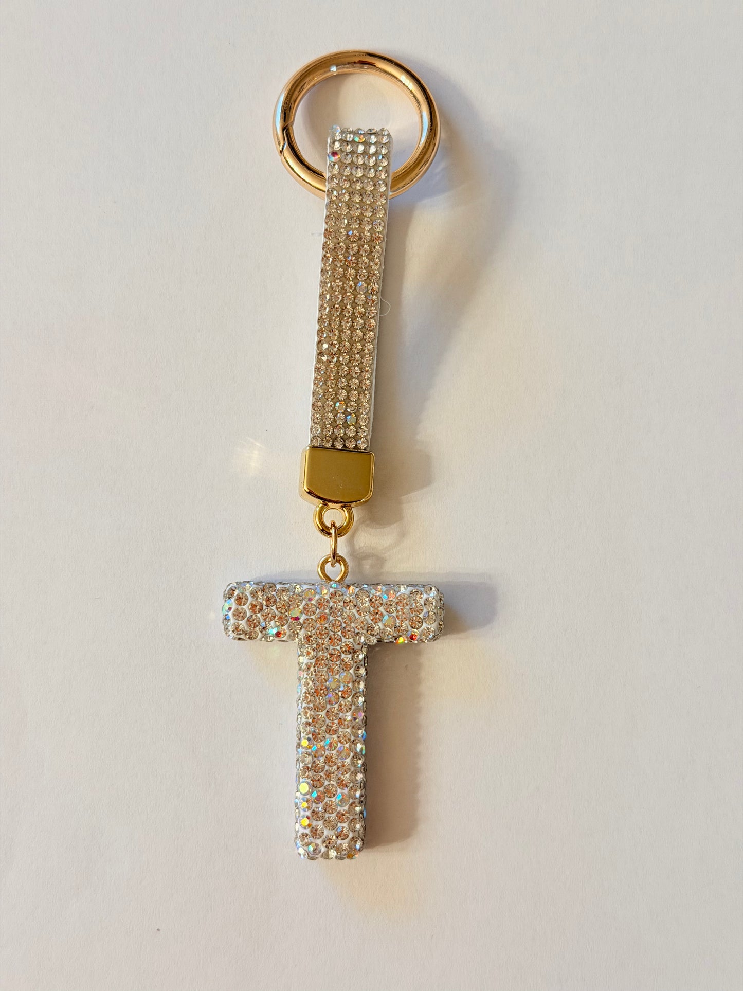 Initial Bling Strap Keychain